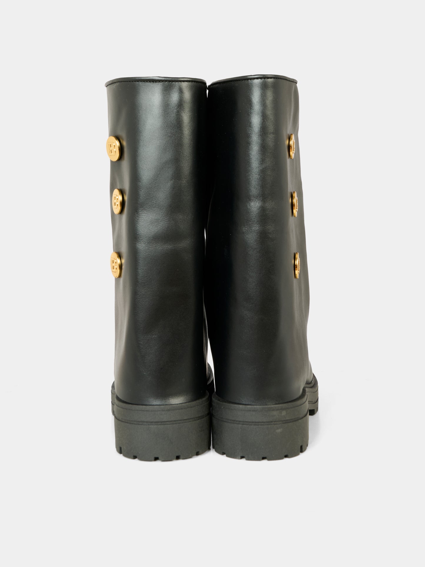 Stivali neri per bambina con bottoni oro,Balmain Kids,BX0B86-Z1574 930OR