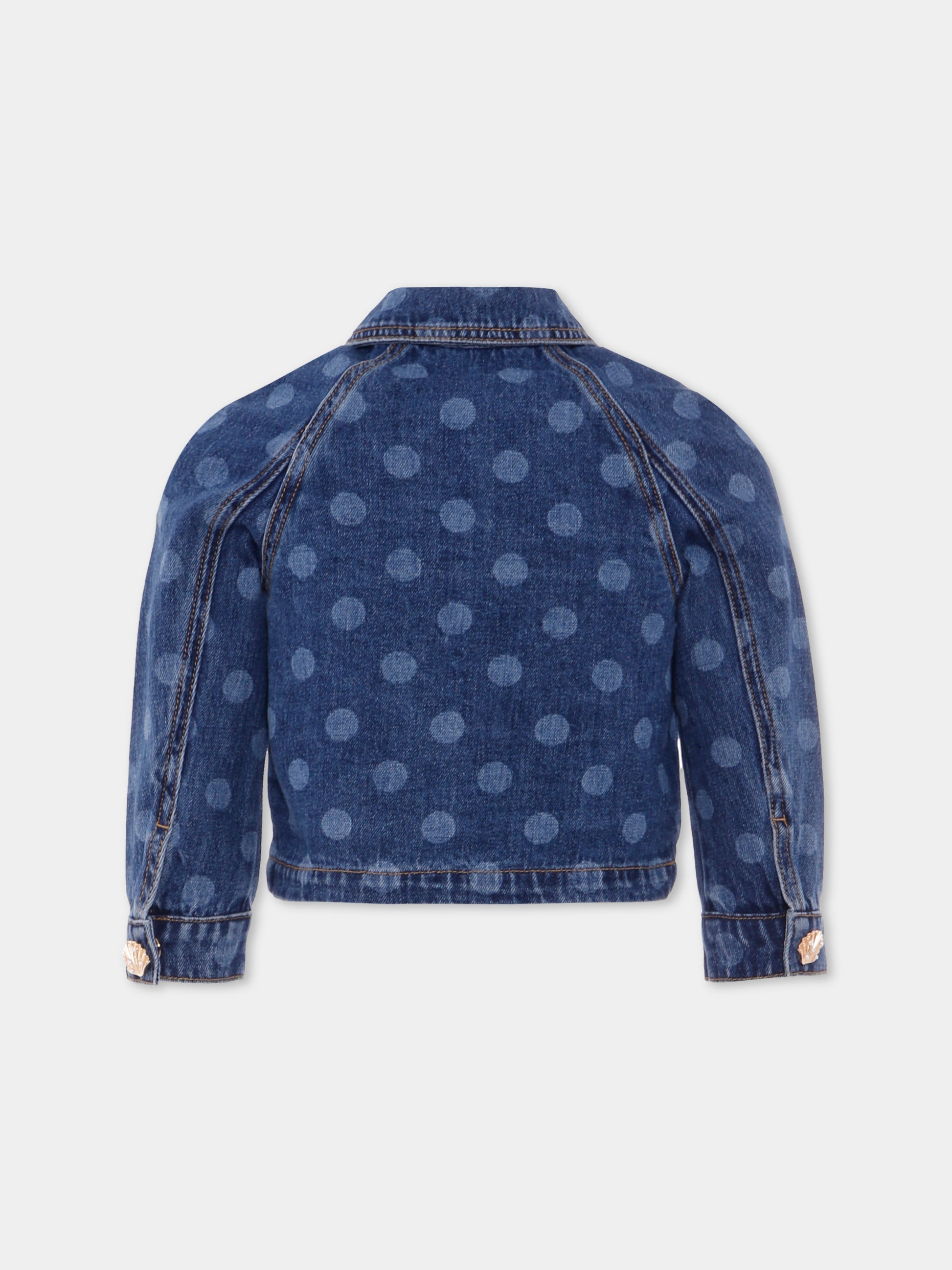 Giubbotto di jeans denim per bambina con pois,Self-portrait,PF25-703J-BL