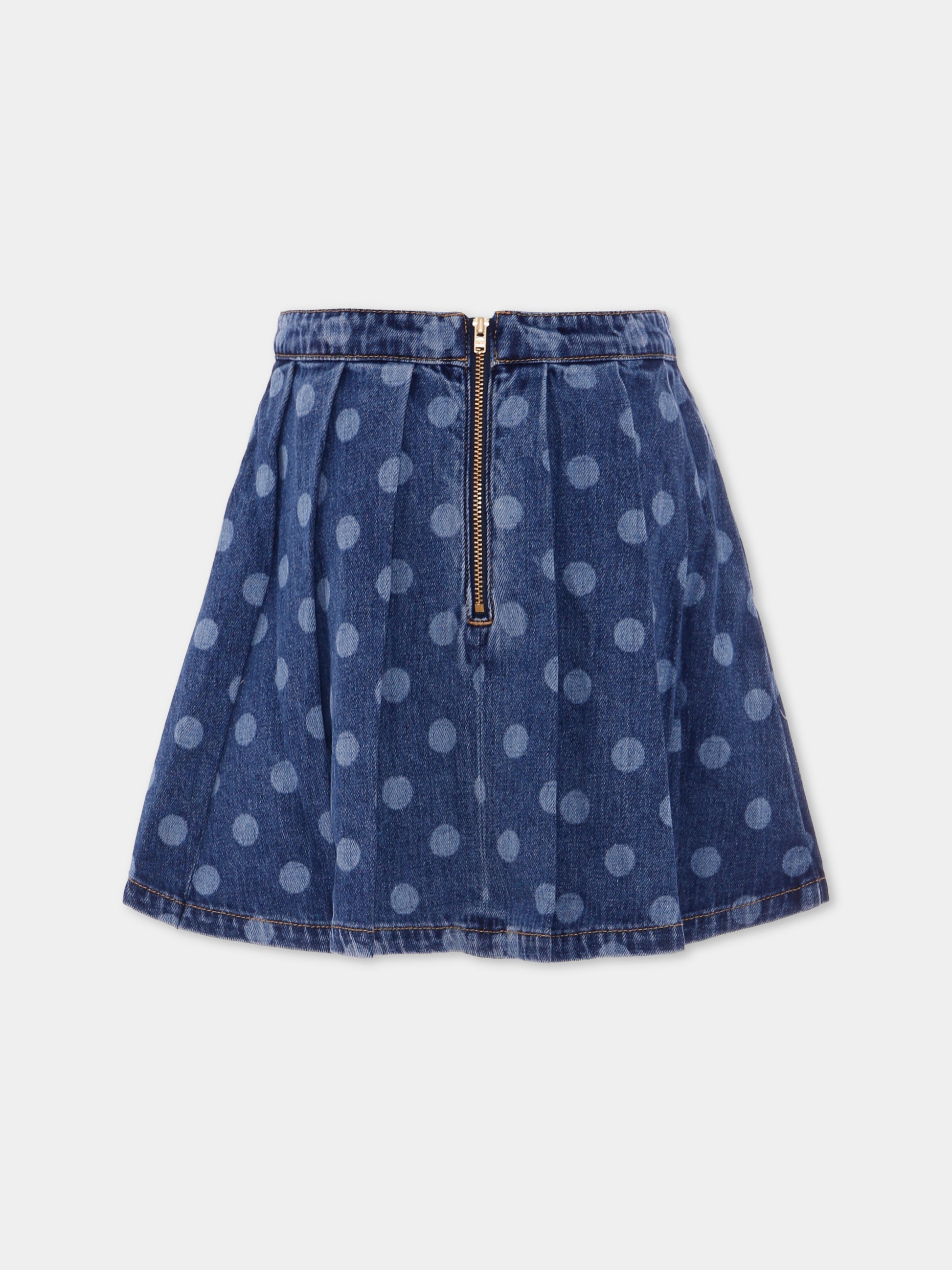 Gonna denim per bambina con pois,Self-portrait,PF25-703SK-BL