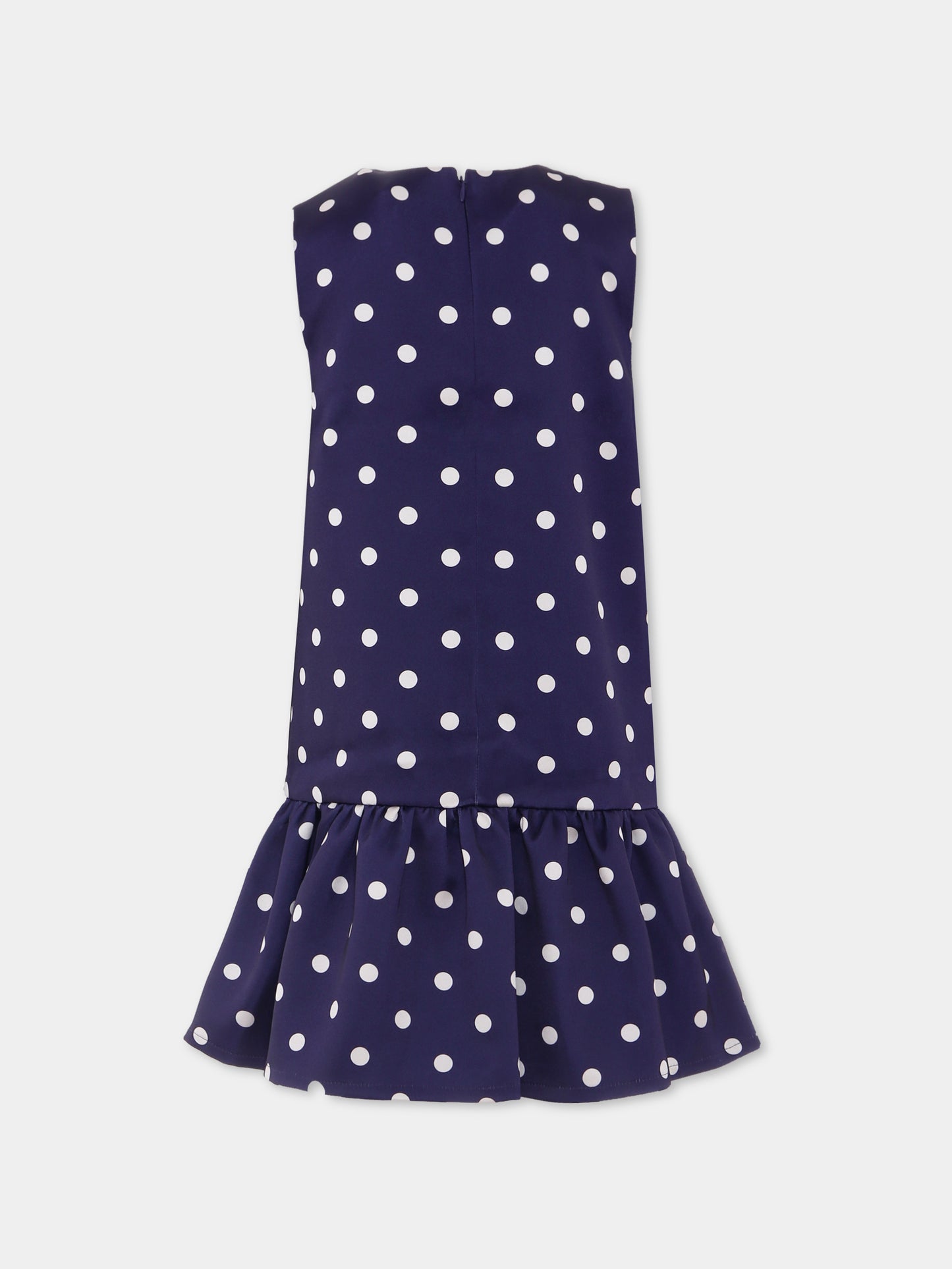 Vestito blu per bambina con pois all over,Self-portrait,PF25-718S-BL