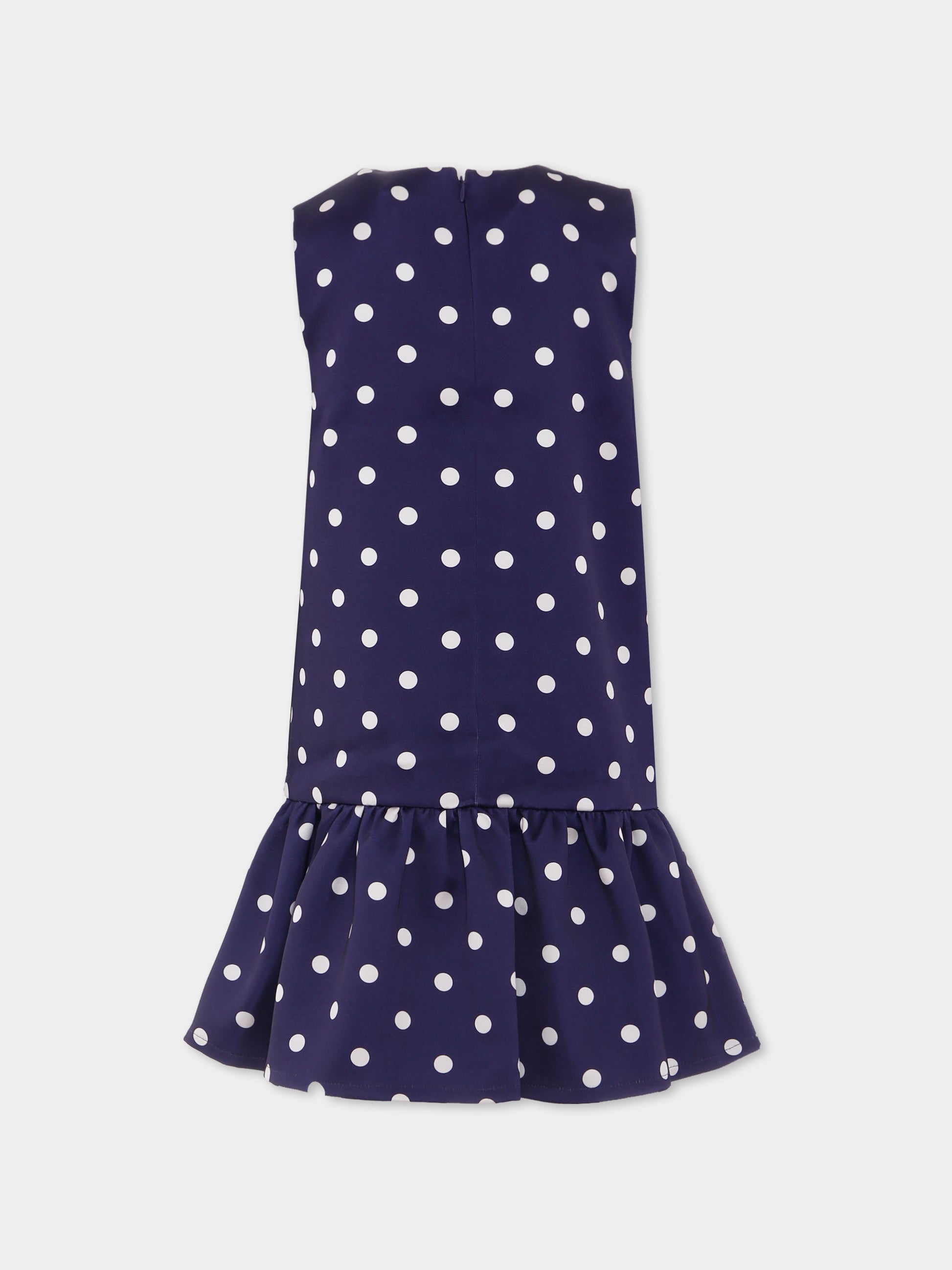 Vestito blu per bambina con pois all over,Self-portrait,PF25-718S-BL