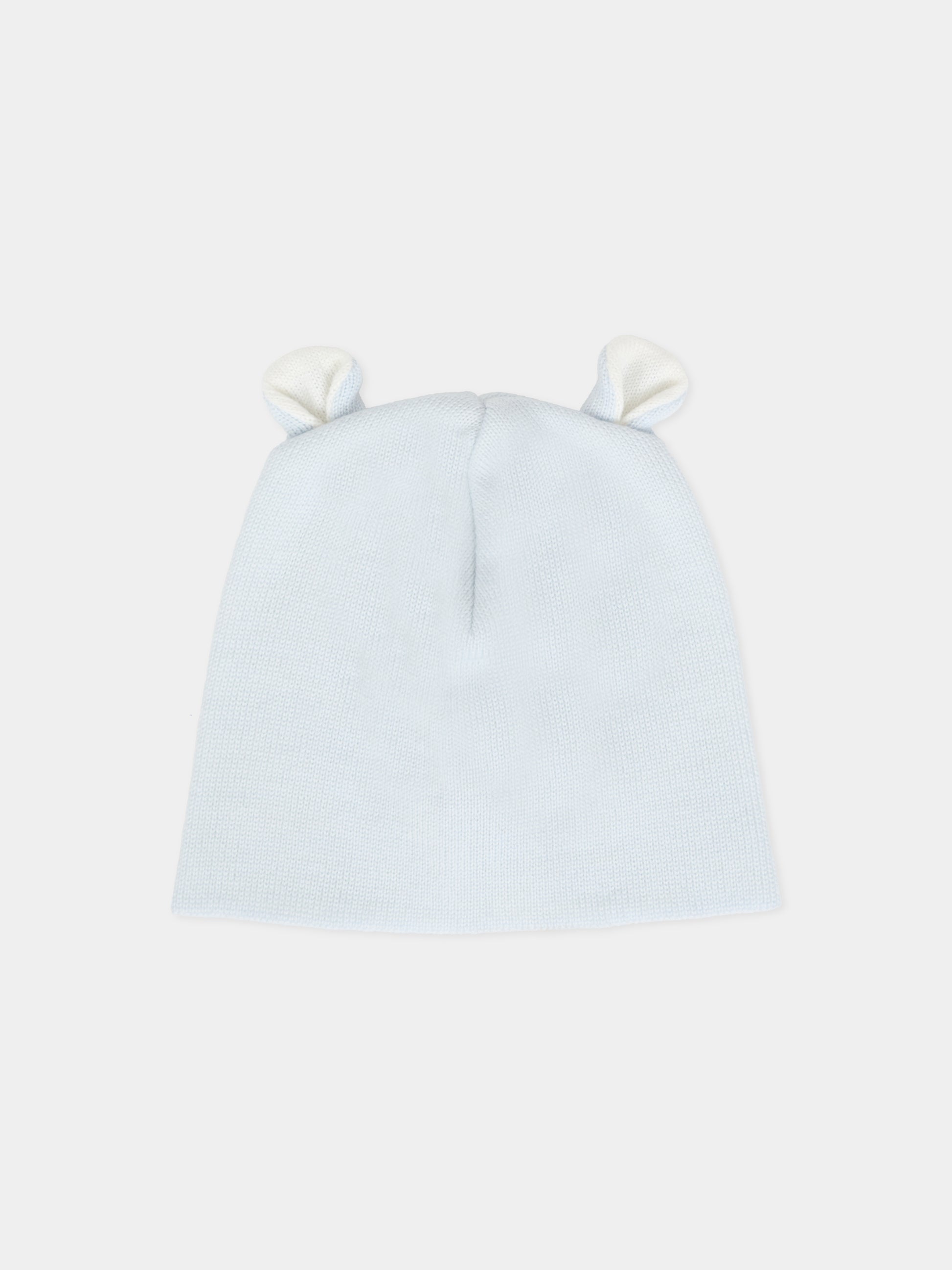 Berretto celeste per neonato con orecchie,Little Bear,2115 CIELO/LATTE