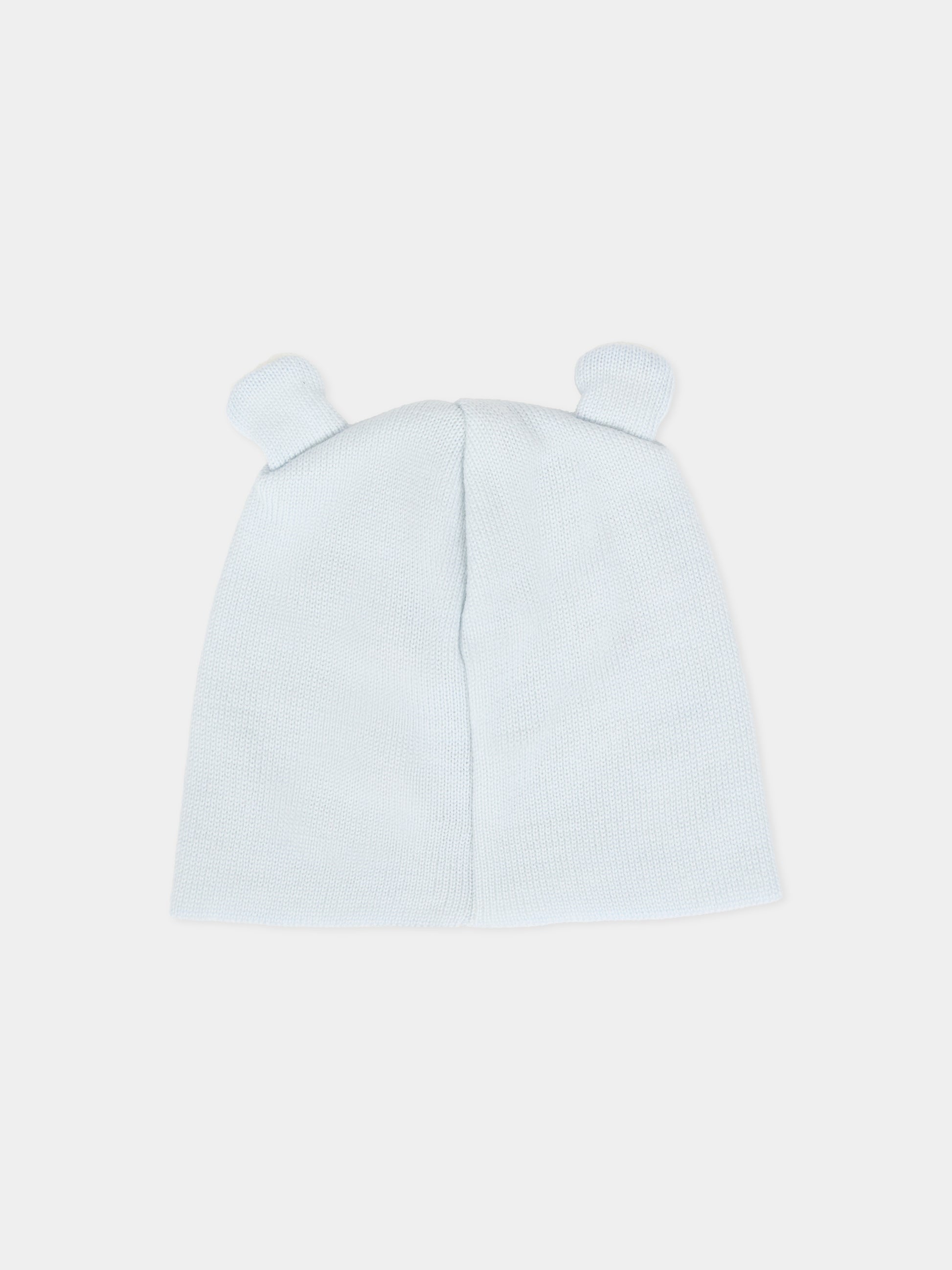 Berretto celeste per neonato con orecchie,Little Bear,2115 CIELO/LATTE