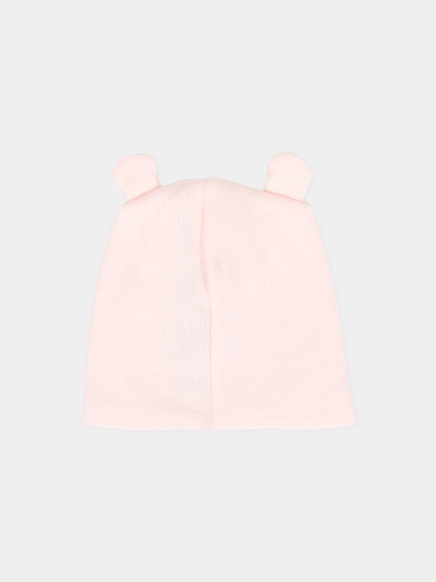 Berretto rosa per neonata con orecchie bianche,Little Bear,2115 CIPRIA/LATTE