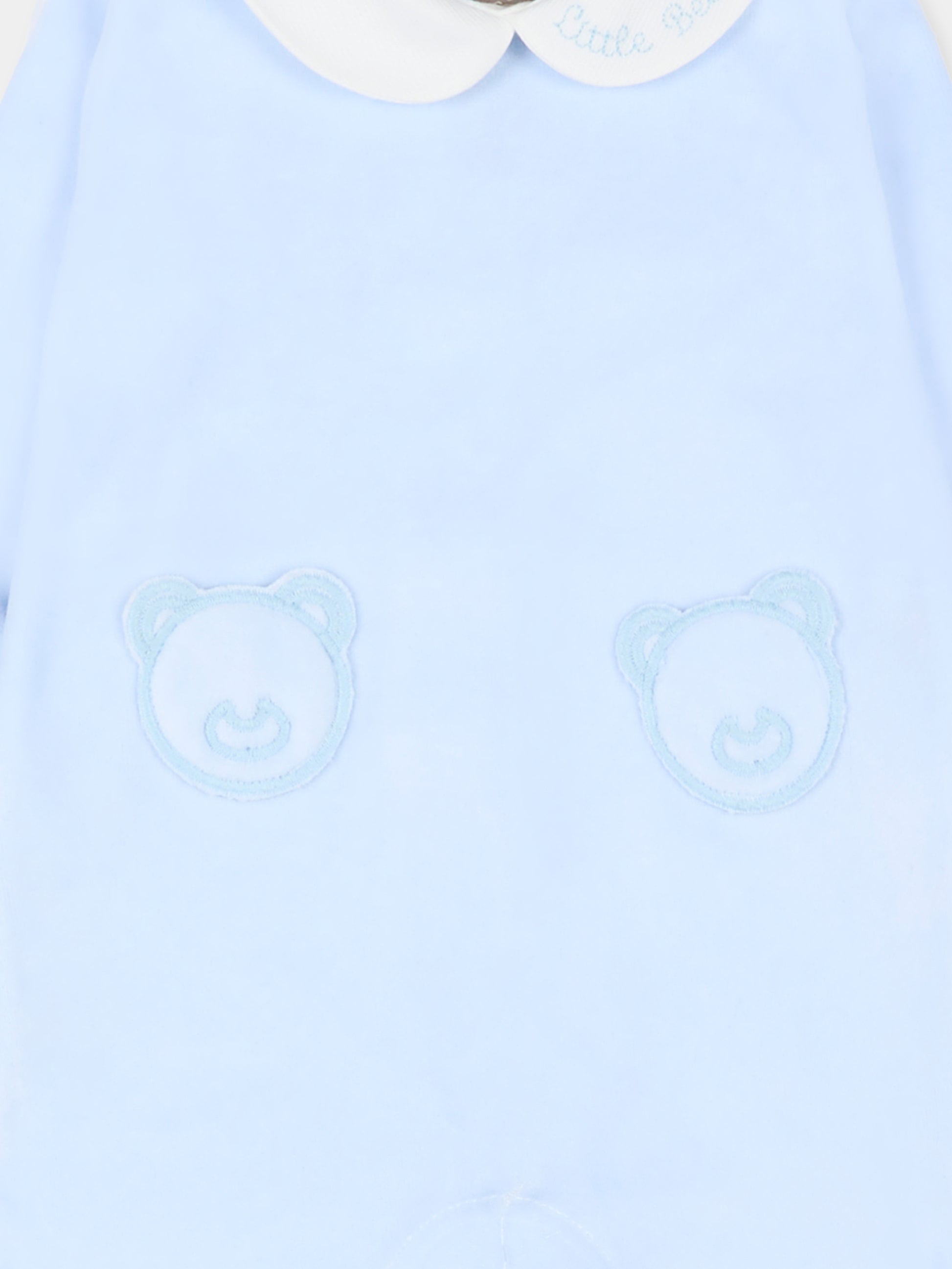 Tutina celeste per neonato con logo,Little Bear,2020 CIELO