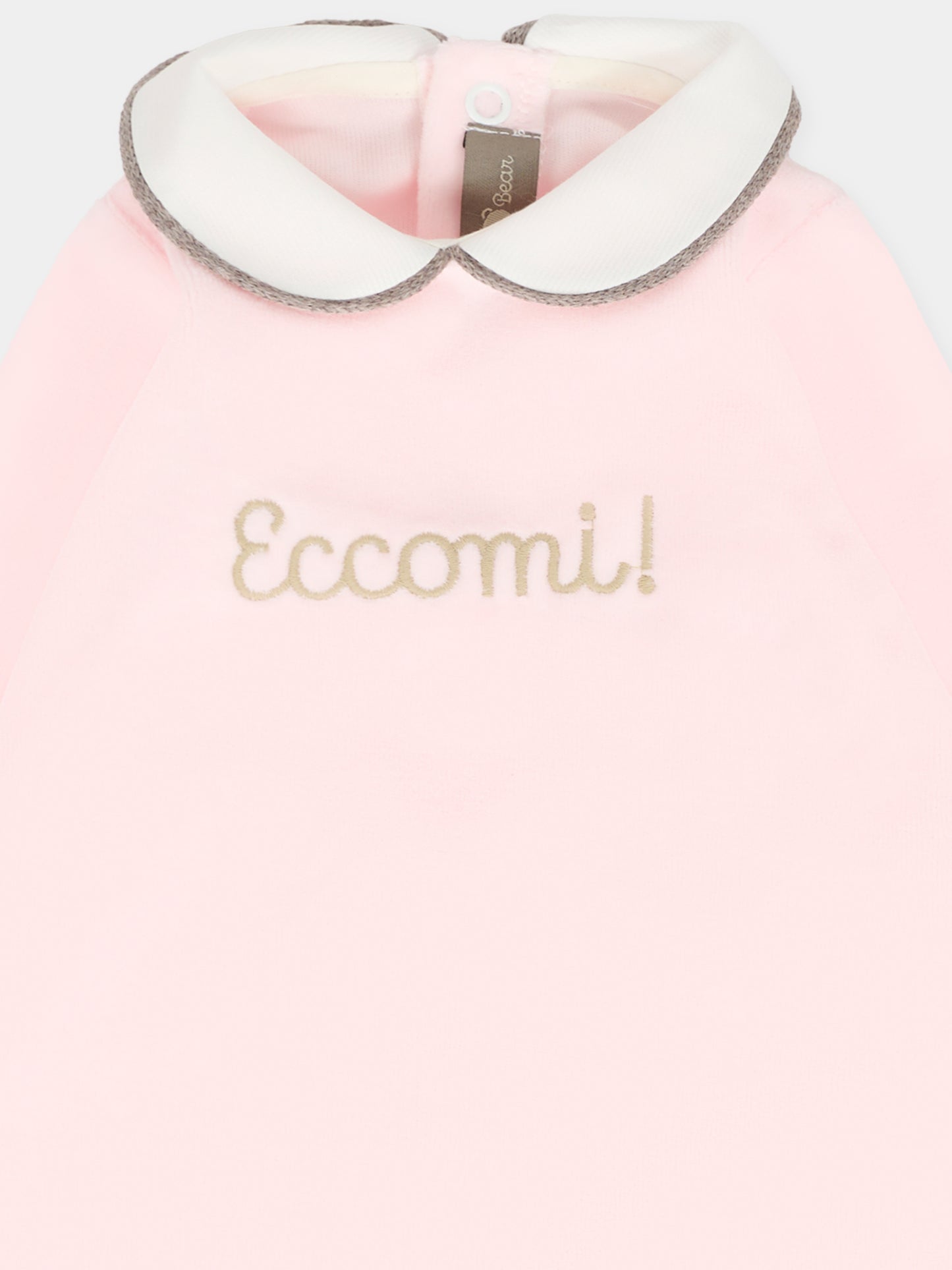 Tutina rosa per neonata con scritta Eccomi,Little Bear,2028 ROSA/TORTA