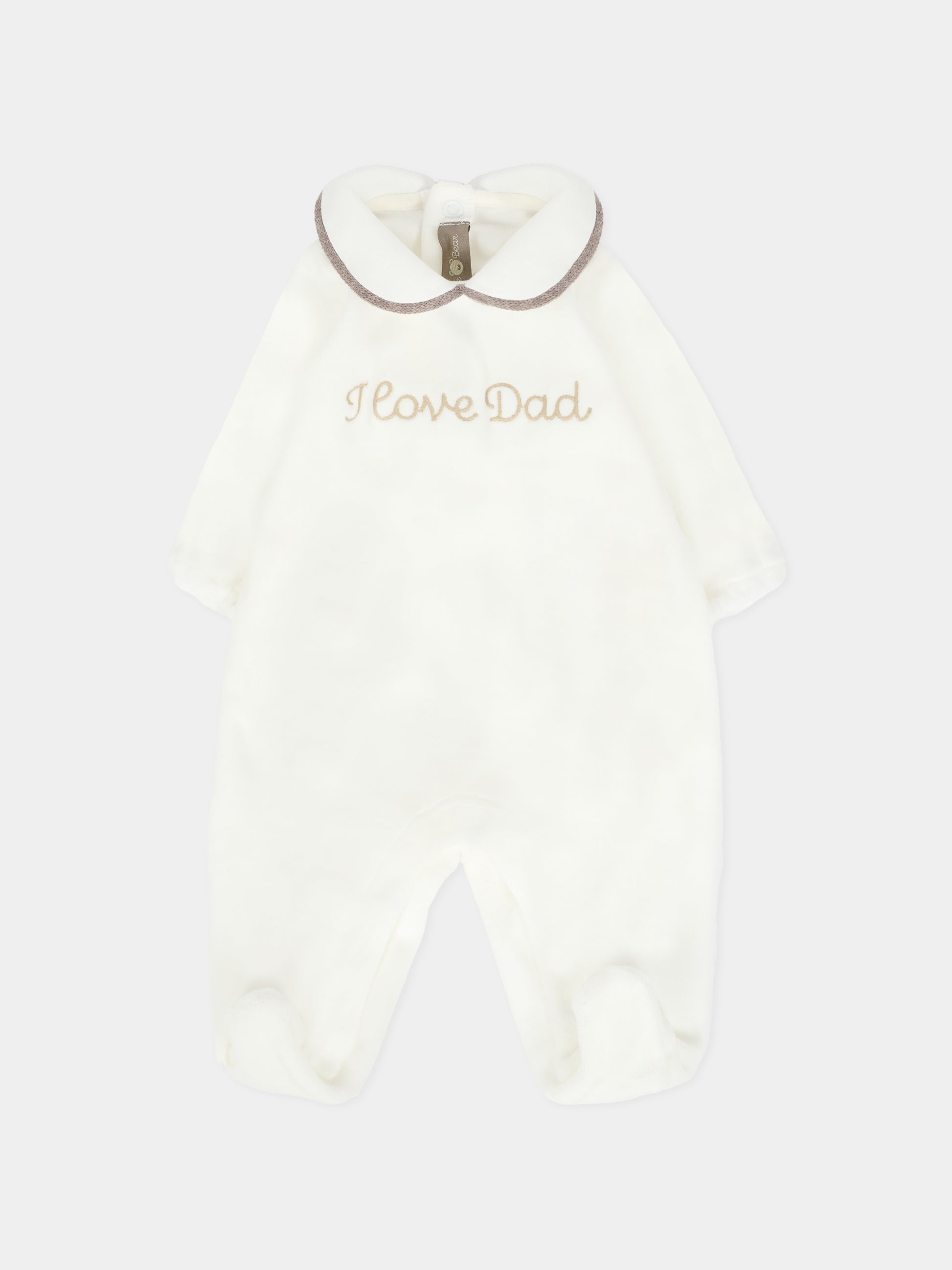 Tutina avorio per neonati con scritta I love Dad,Little Bear,2023 LATTE/TORTORA