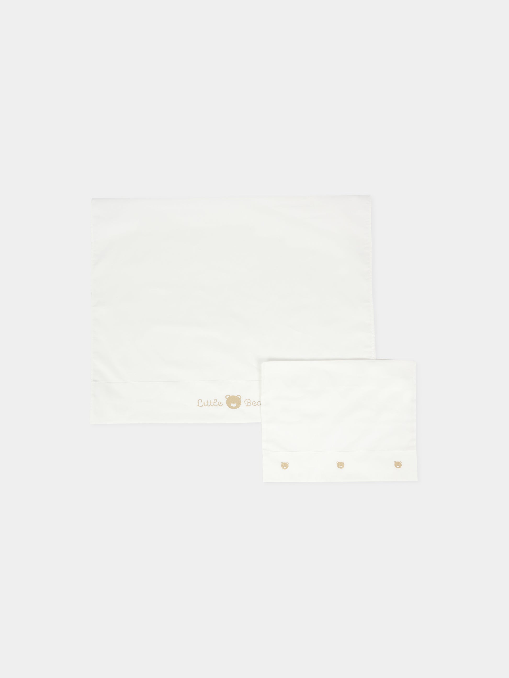 Set lenzuola bianco per neonati con orsetto e logo,Little Bear,2044 LATTE/TORTORA