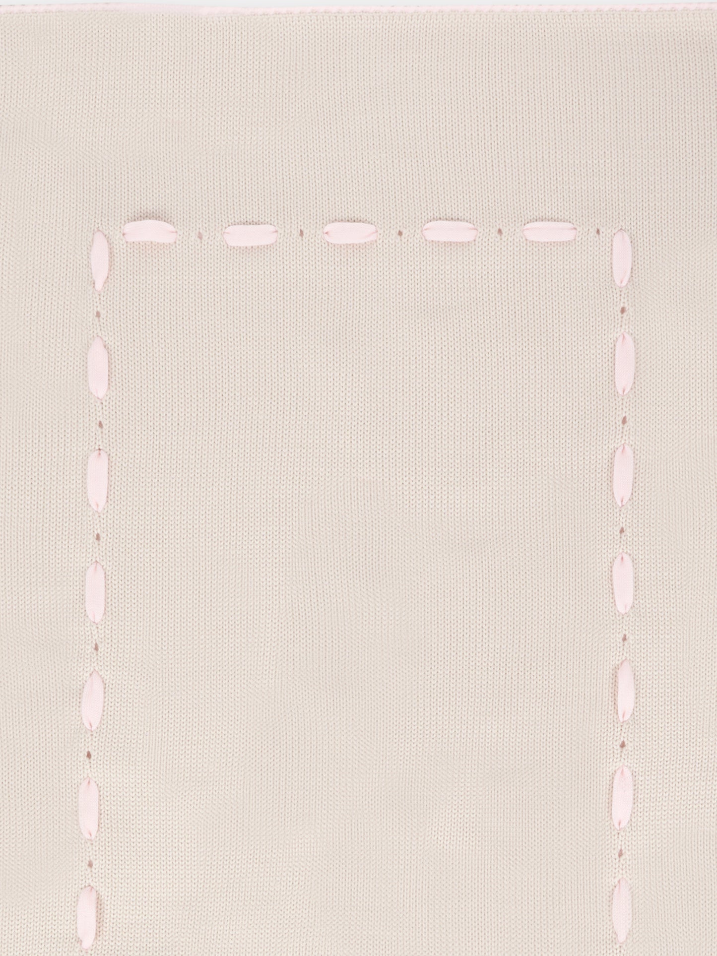 Coperta beige per neonata con nastro rosa,Little Bear,2000 BURRO/CIPRIA