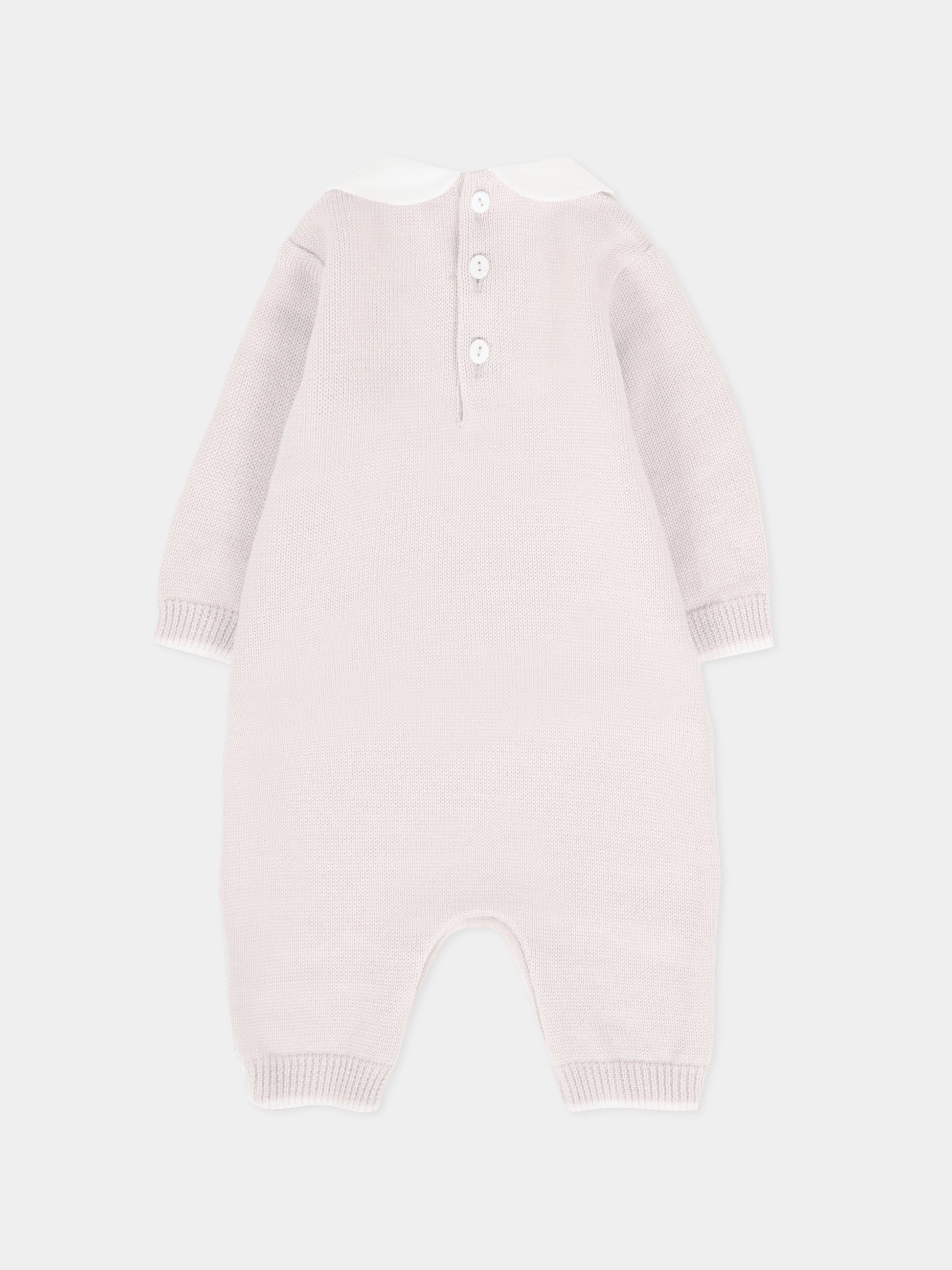 Tutina biege per neonati con nastro avorio,Little Bear,2125 BURRO/LATTE