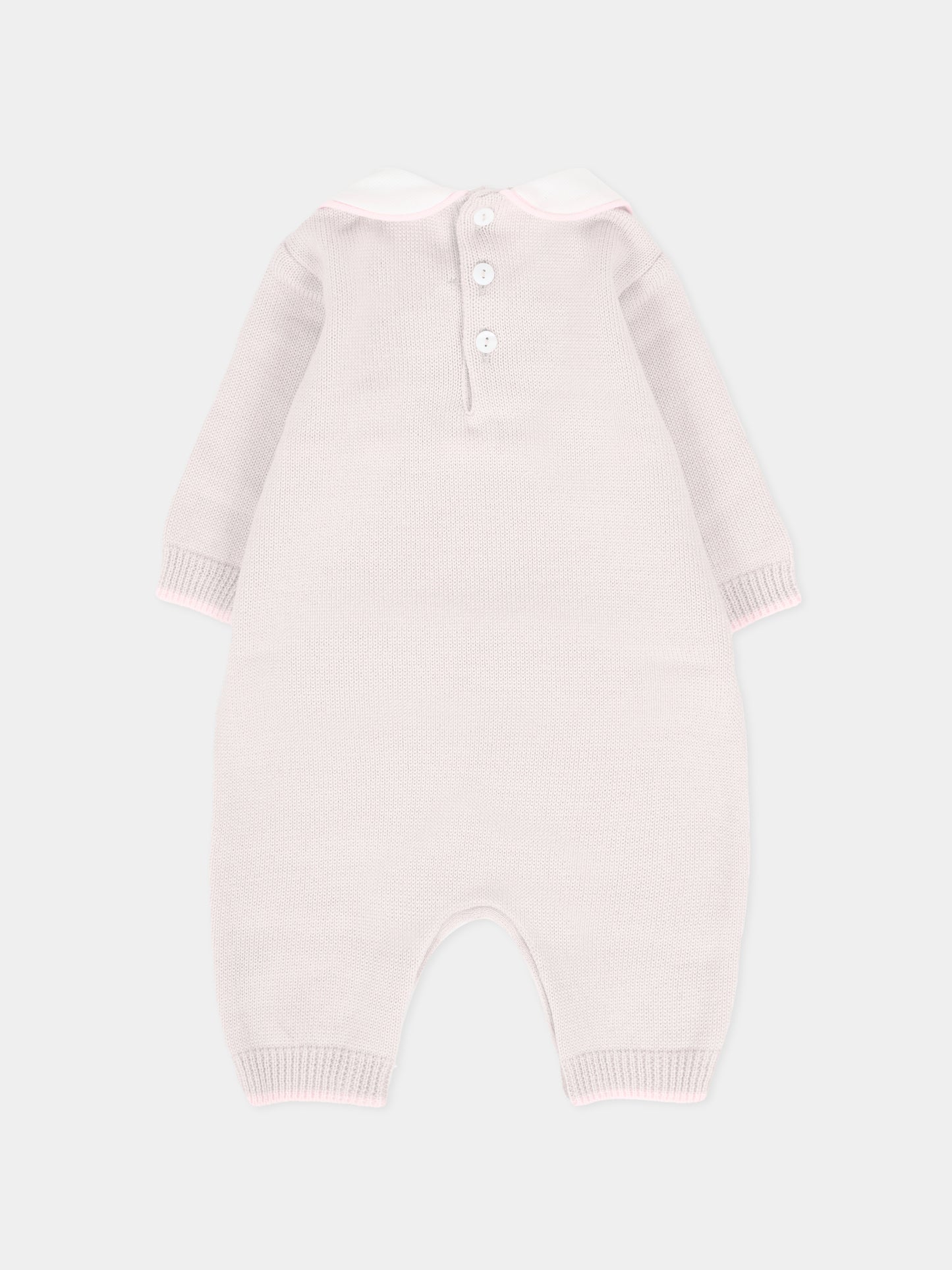 Tutina biege per neonata con nastro rosa,Little Bear,2125 BURRO/CIPRIA