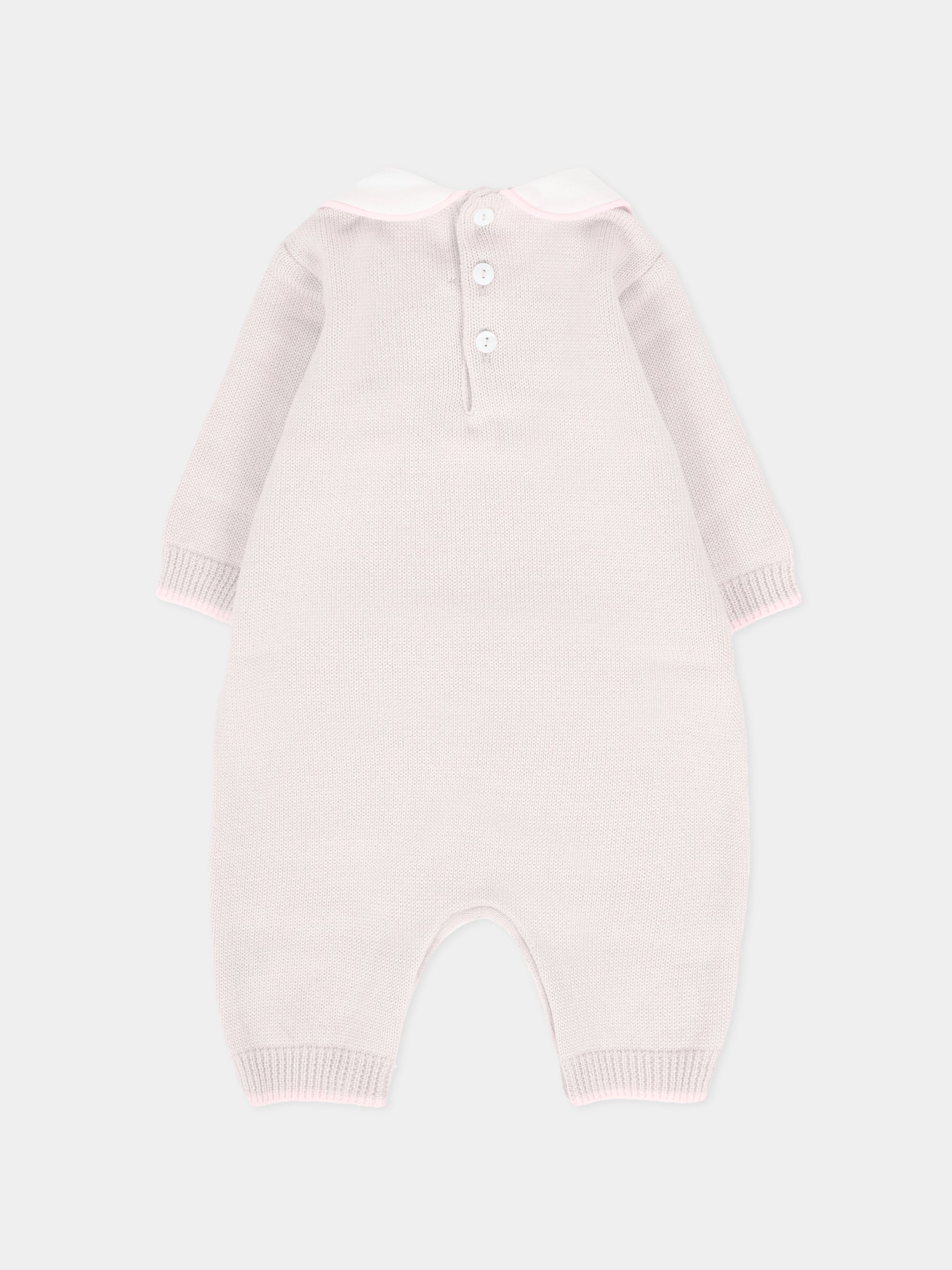 Tutina biege per neonata con nastro rosa,Little Bear,2125 BURRO/CIPRIA