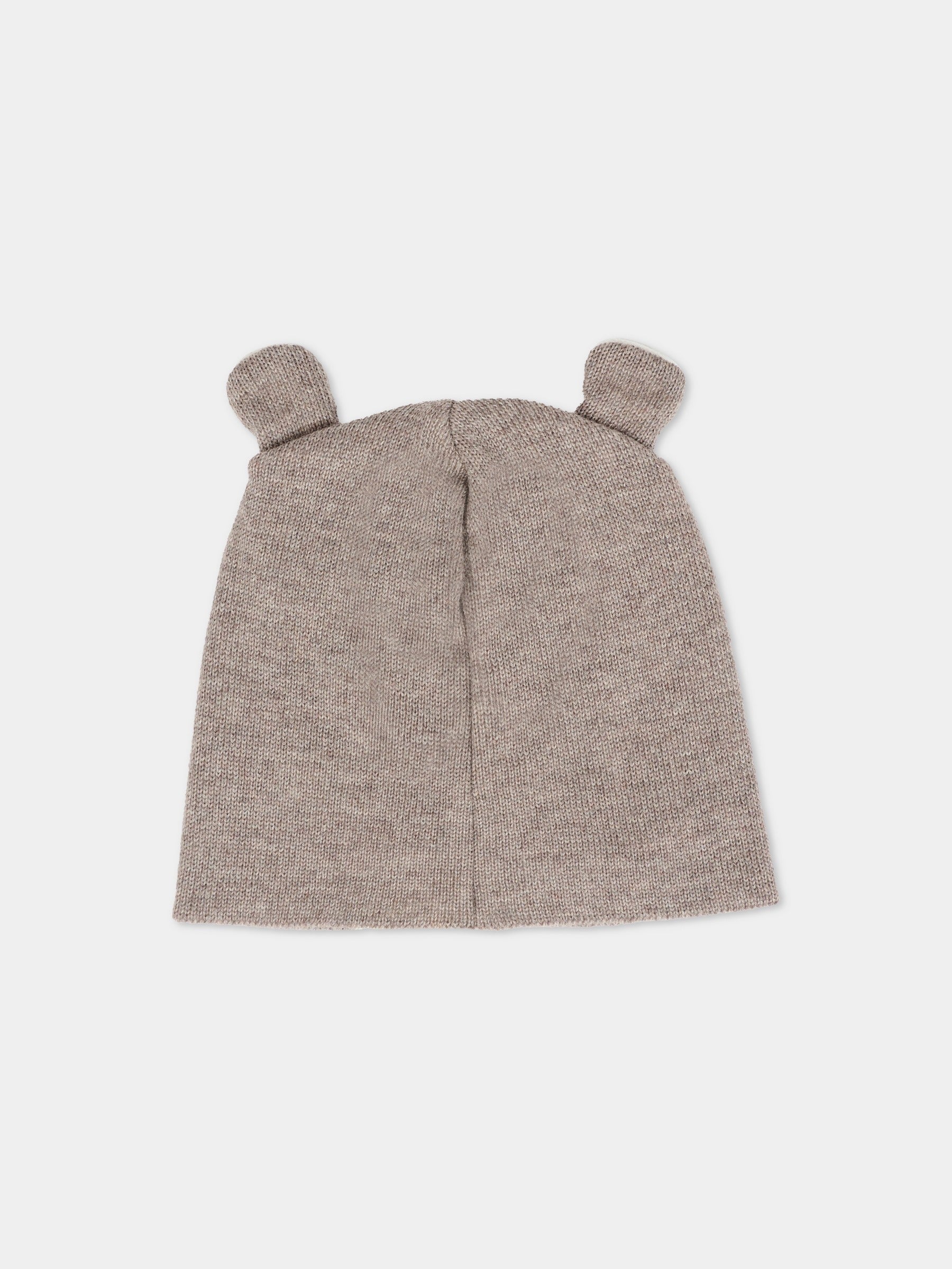 Berretto marrone per neonati con orecchie,Little Bear,2115 TORTORA/LATTE