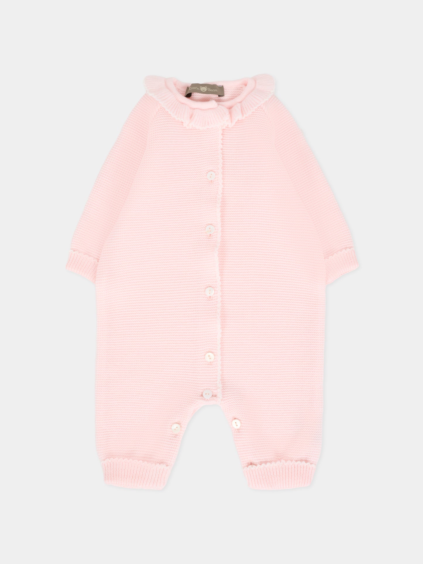 Tutina rosa per neonata con rouche,Little Bear,2104 CIPRIA/LATTE