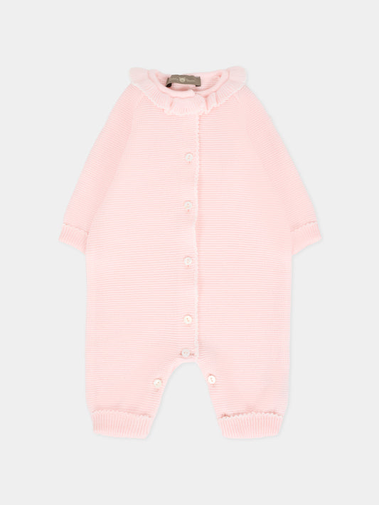 Tutina rosa per neonata con rouche,Little Bear,2104 CIPRIA/LATTE