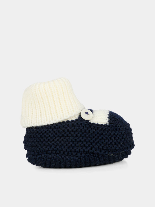 Babbucce blu per neonato,Little Bear,2138 LATTE/BLU