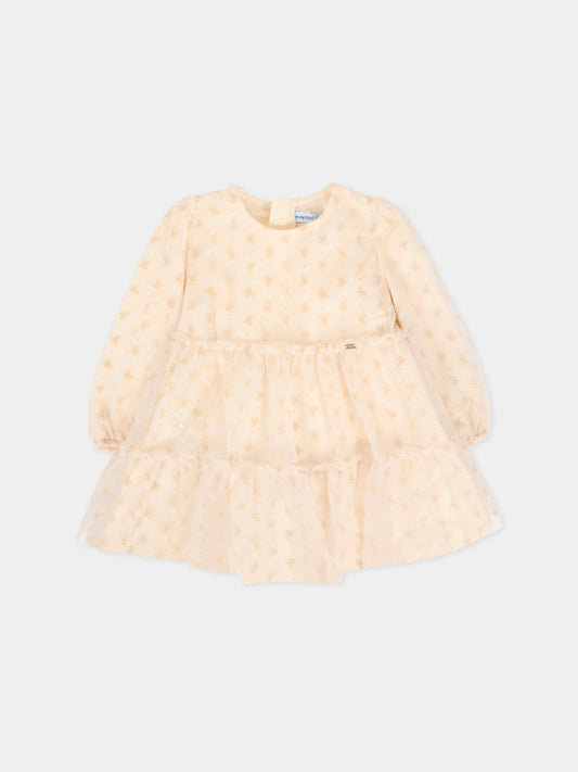 Vestito avorio per neonata con logo,Mayoral,2907 079