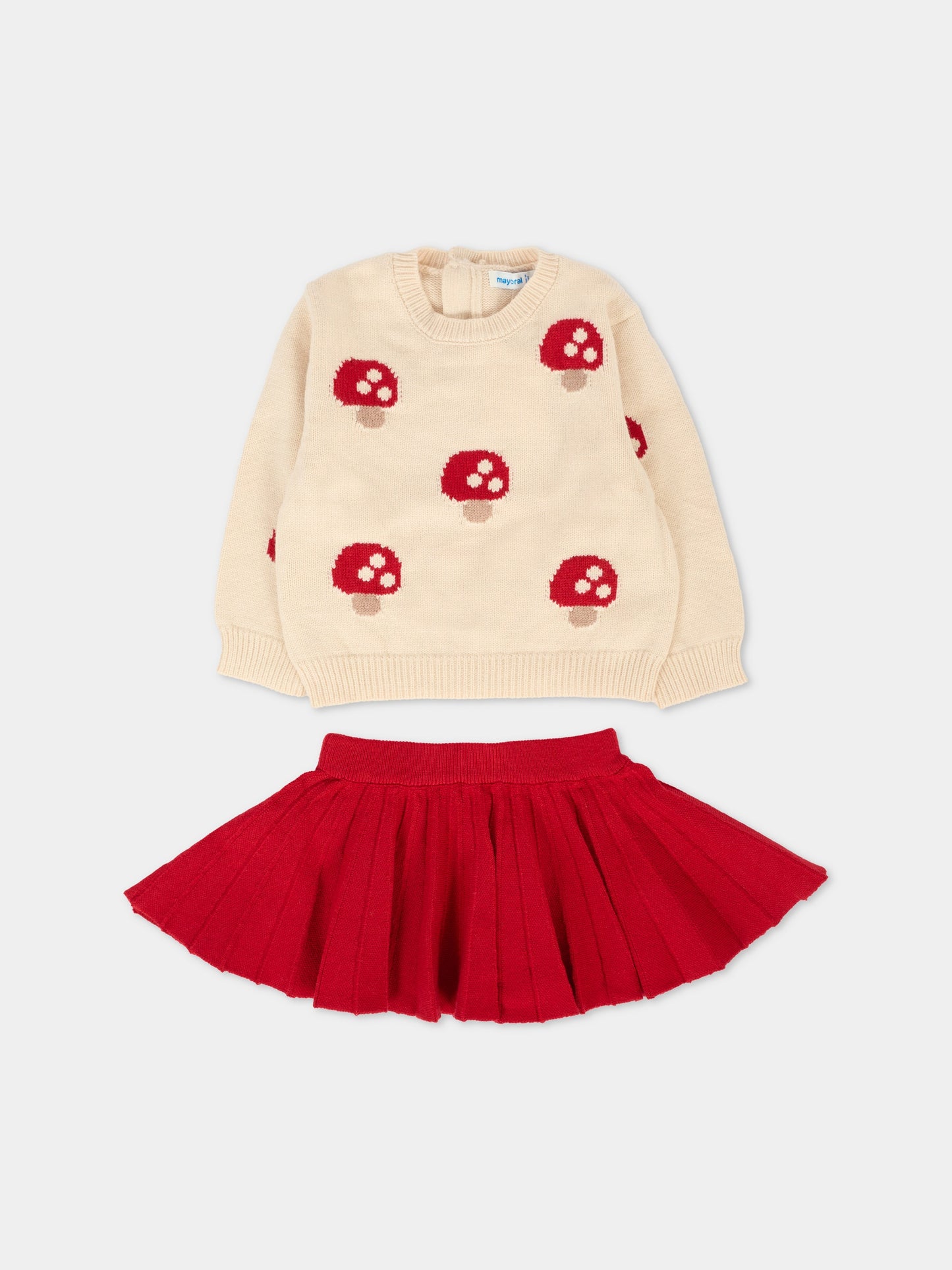 Completo rosso per neonata con funghi,Mayoral,2925 015