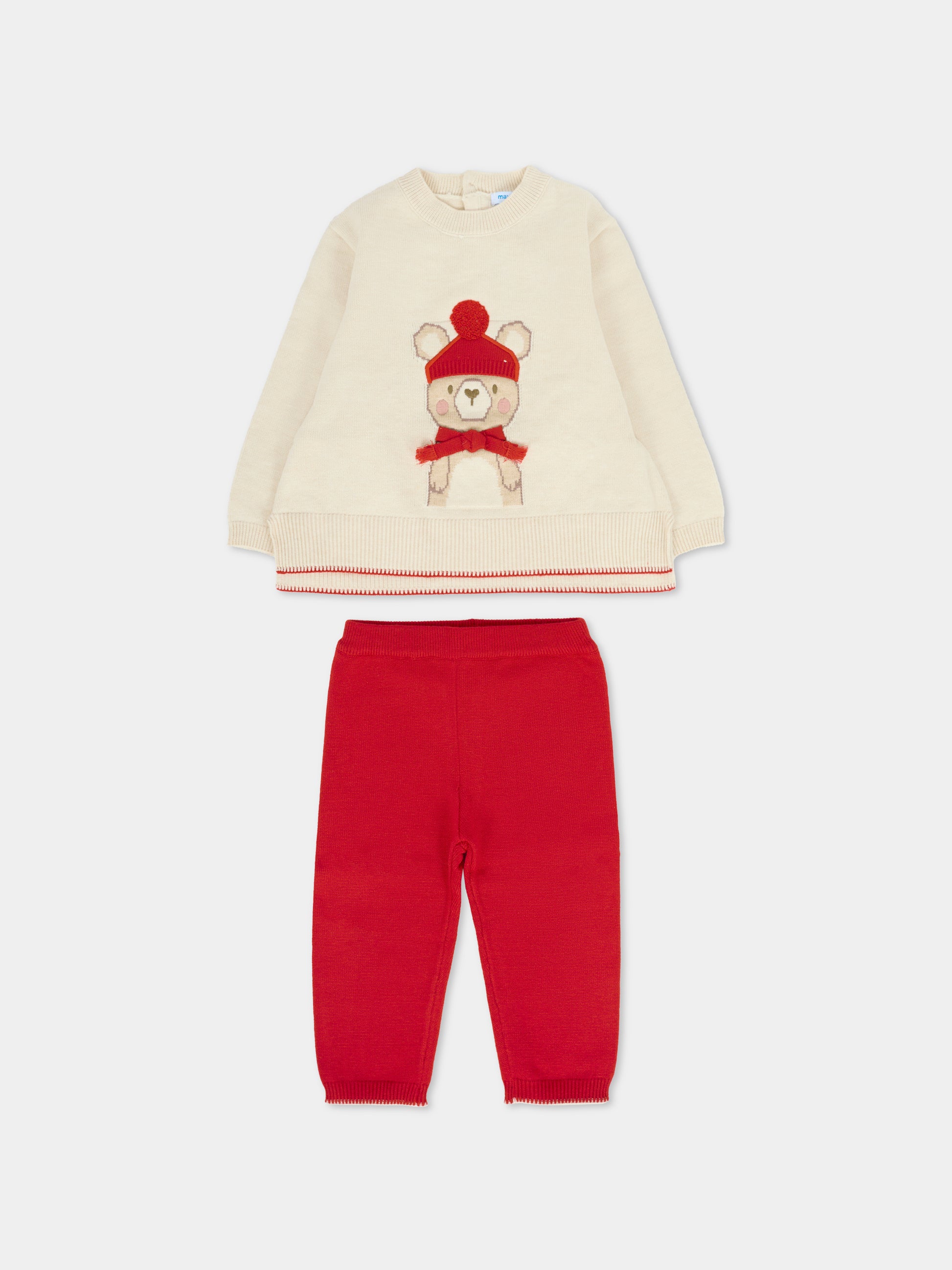 Completo rosso per neonata con orsetto,Mayoral,2595 080