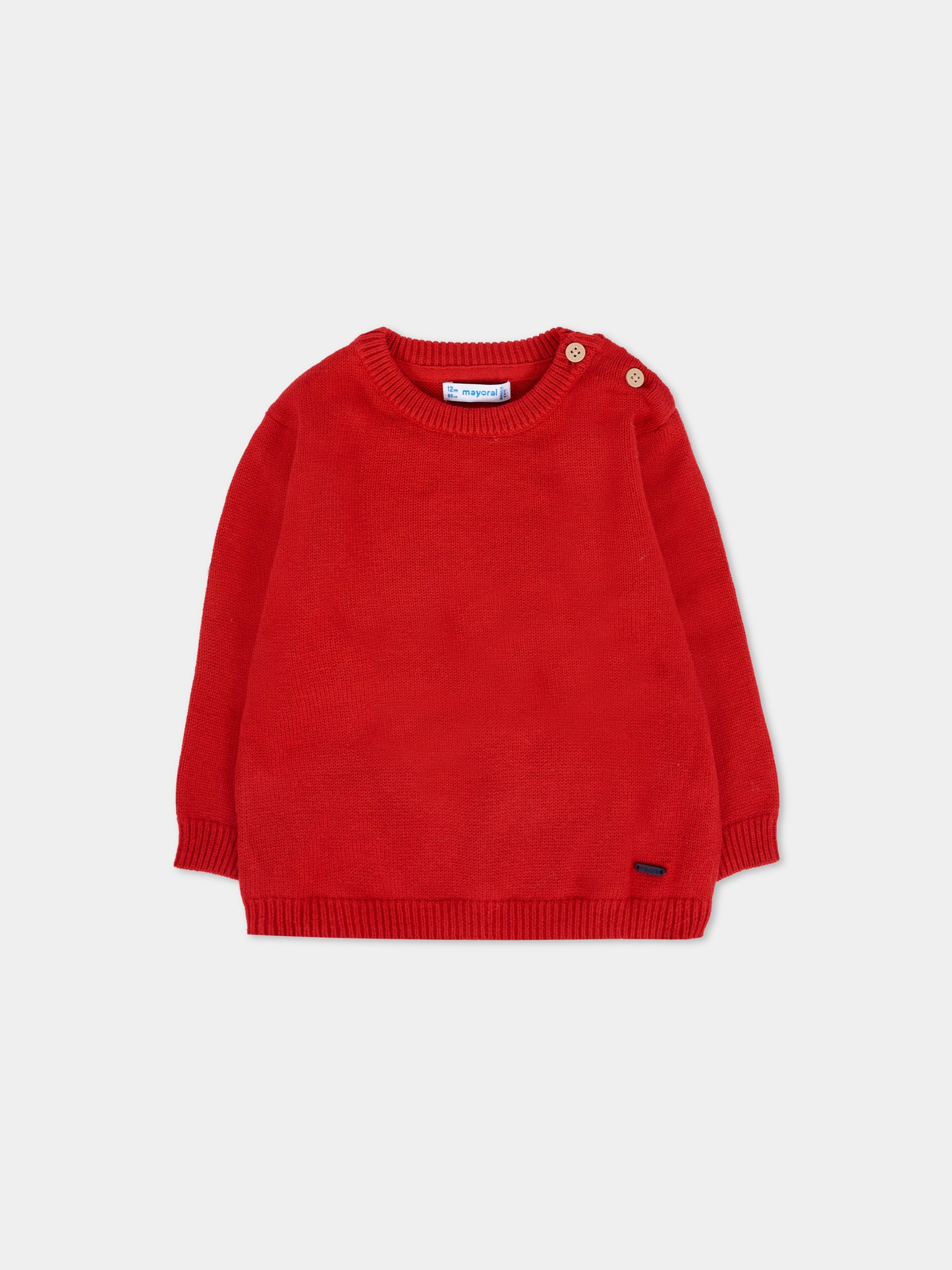 Maglione rosso per neonato con logo,Mayoral,351 047