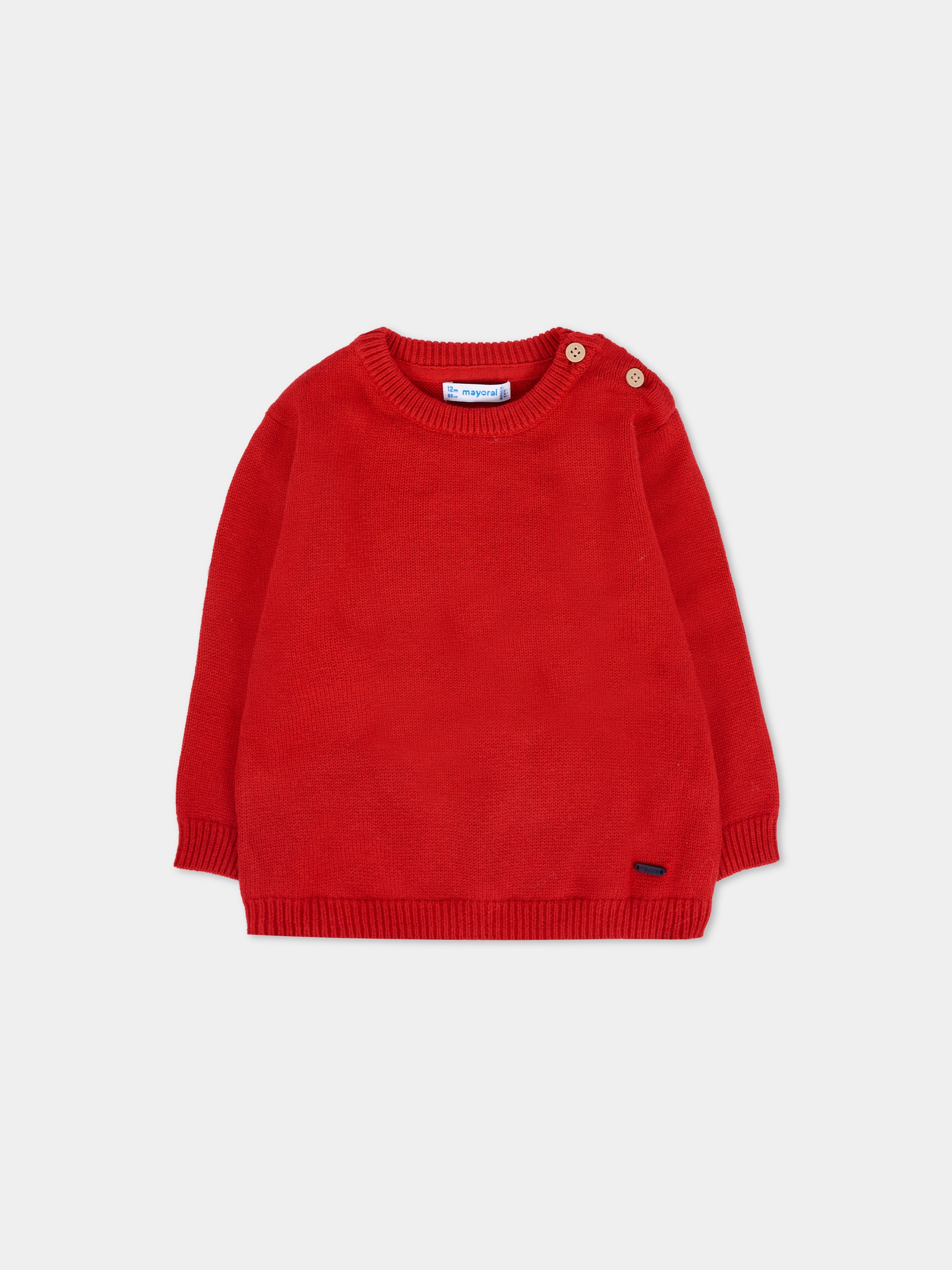 Maglione rosso per neonato con logo,Mayoral,351 047