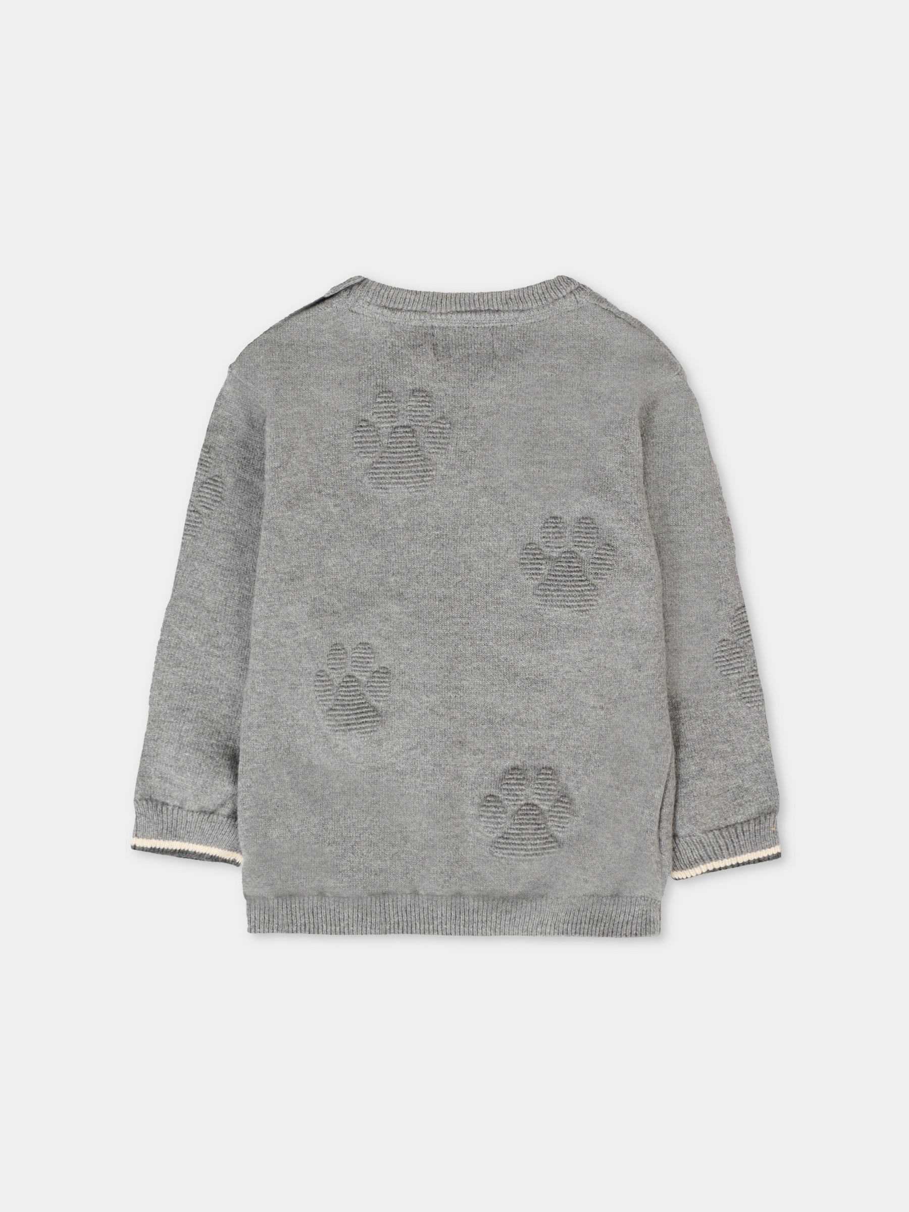 Maglione grigio per neonato con ricamo,Mayoral,2347 071