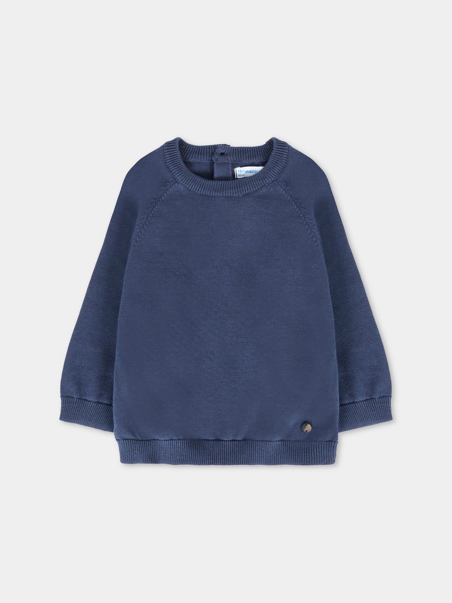 Maglione blu per neonato con patch logato,Mayoral,309 041