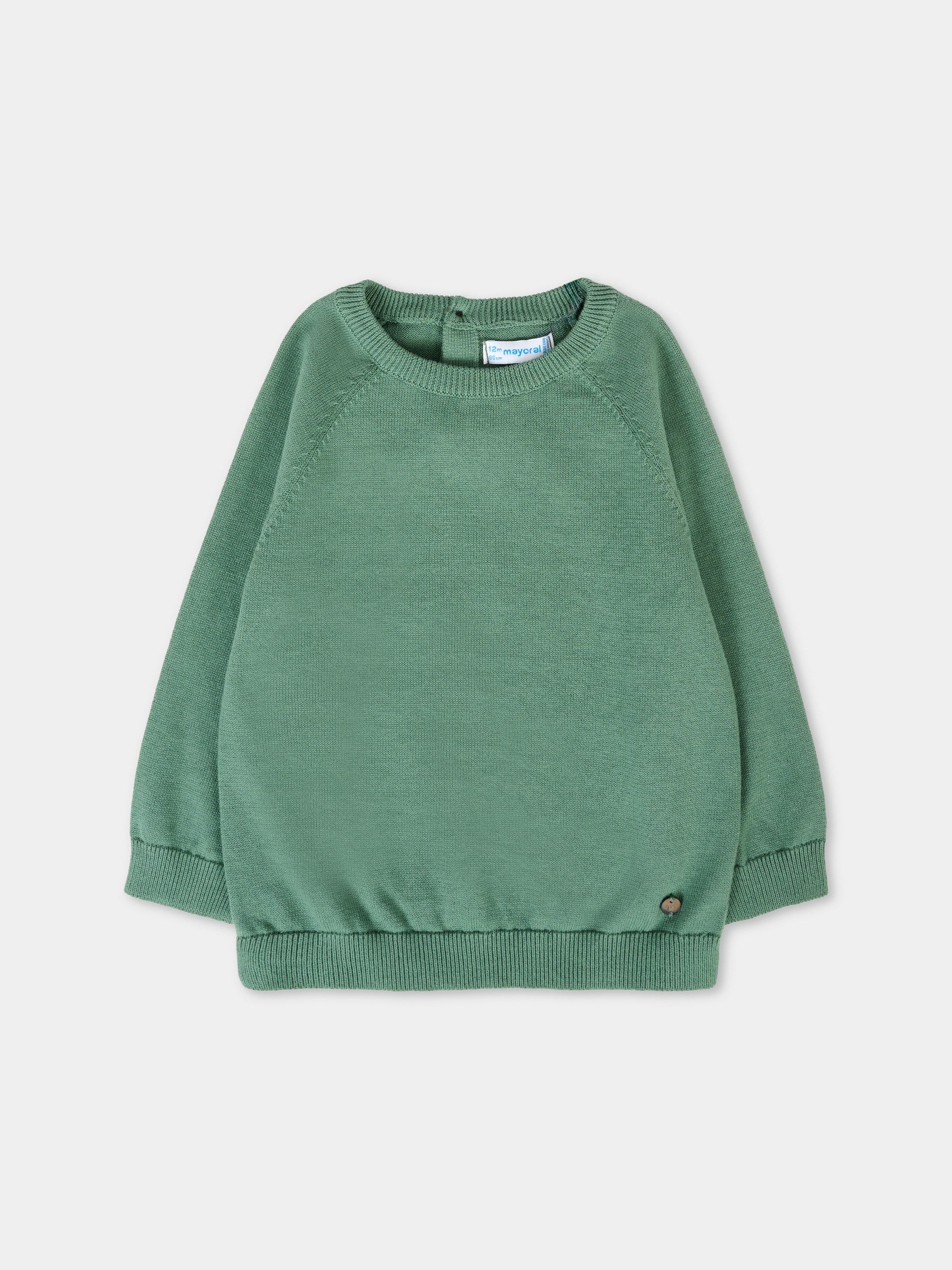 Maglione verde per neonato con patch logato,Mayoral,309 039