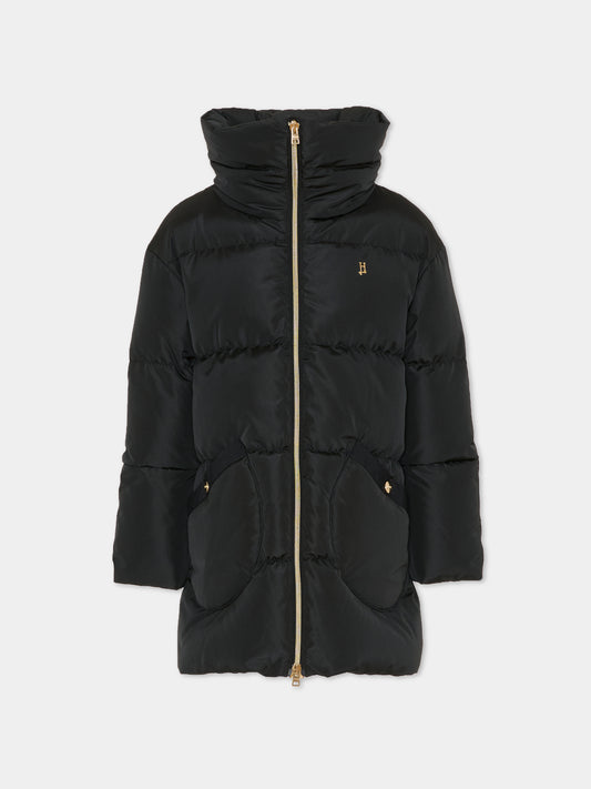 Piumino nero per bambina con logo,Herno Kids,PI000191G 20045 9300