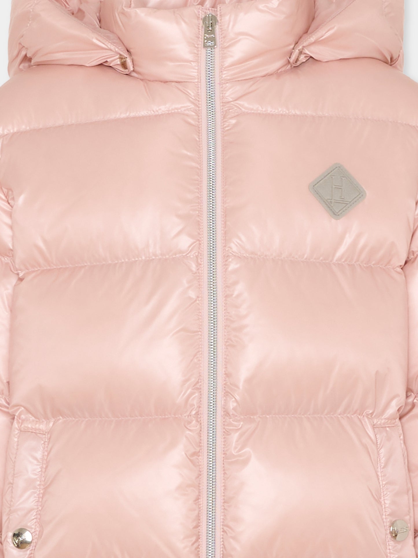 Piumino rosa per bambina con patch logato,Herno Kids,PI000036X 12017Z 4011