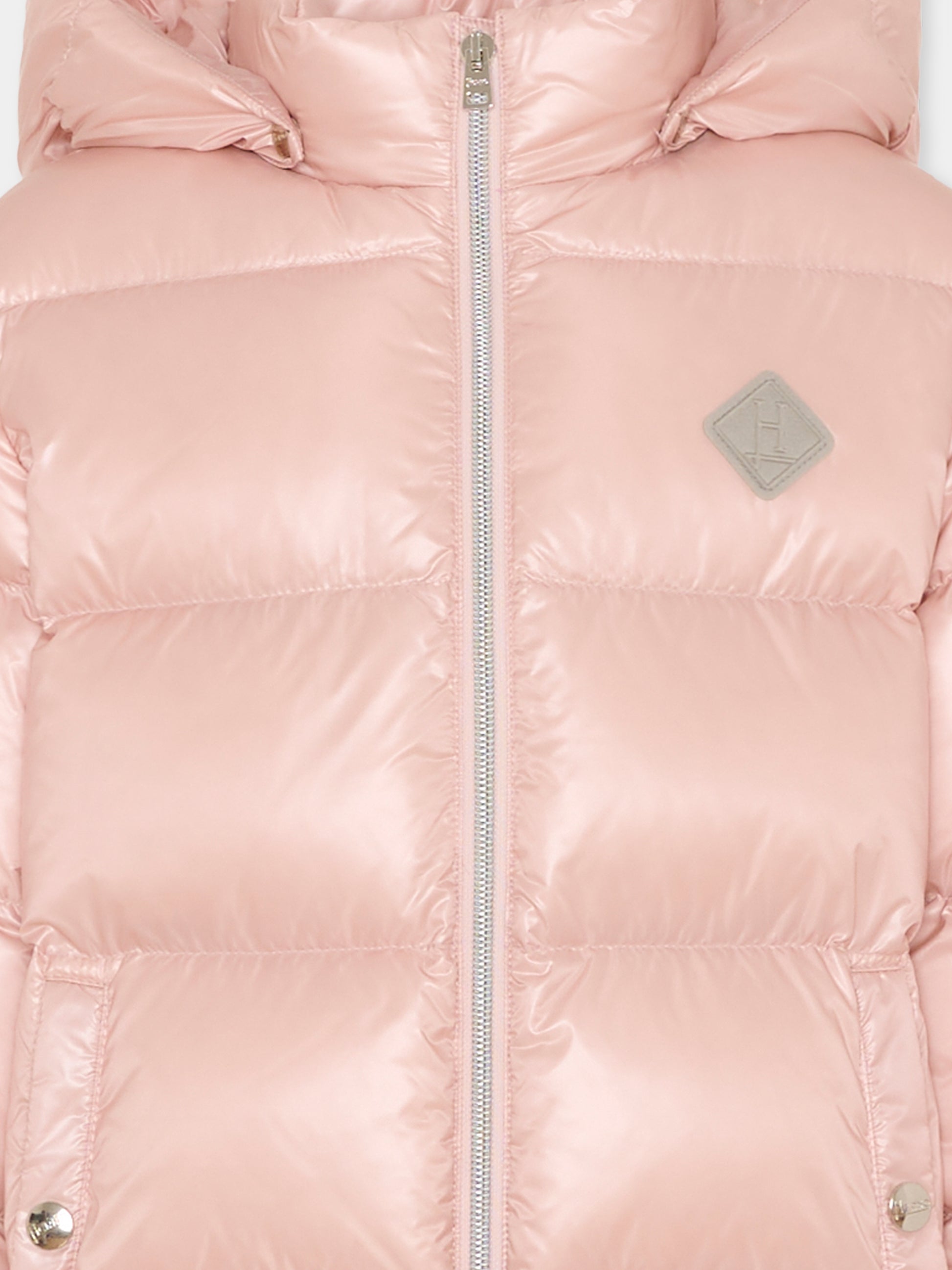 Piumino rosa per bambina con patch logato,Herno Kids,PI000036X 12017Z 4011