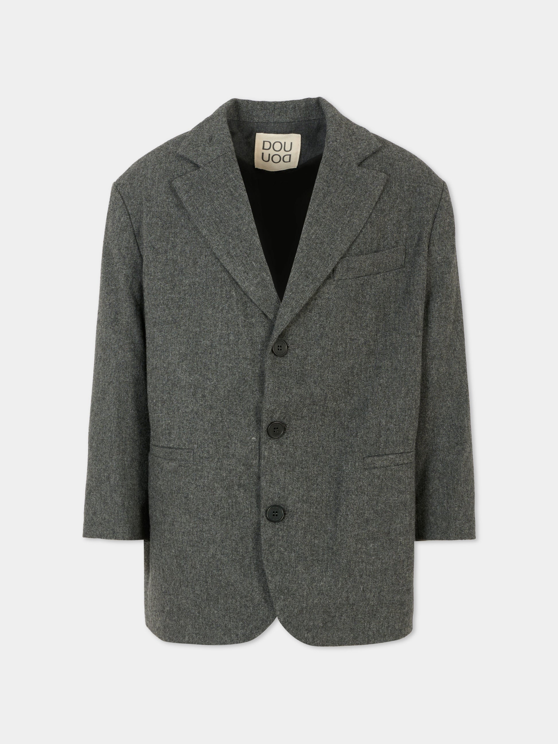 Giacca grigia per bambina con logo bianco,Douuod Kids,DX2P14 I0296 808