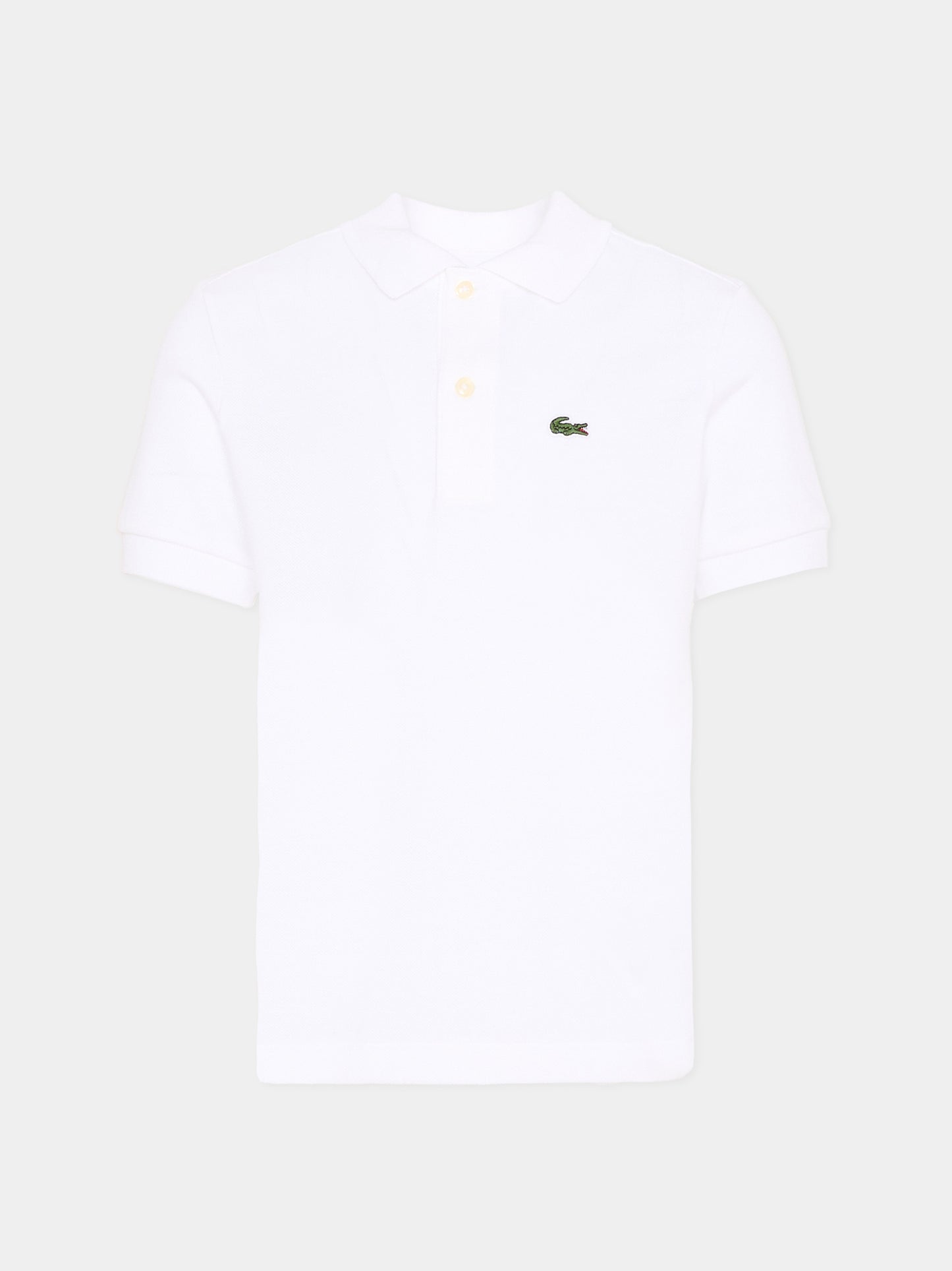 Polo bianca per bambino con logo,Lacoste,7354 W8L