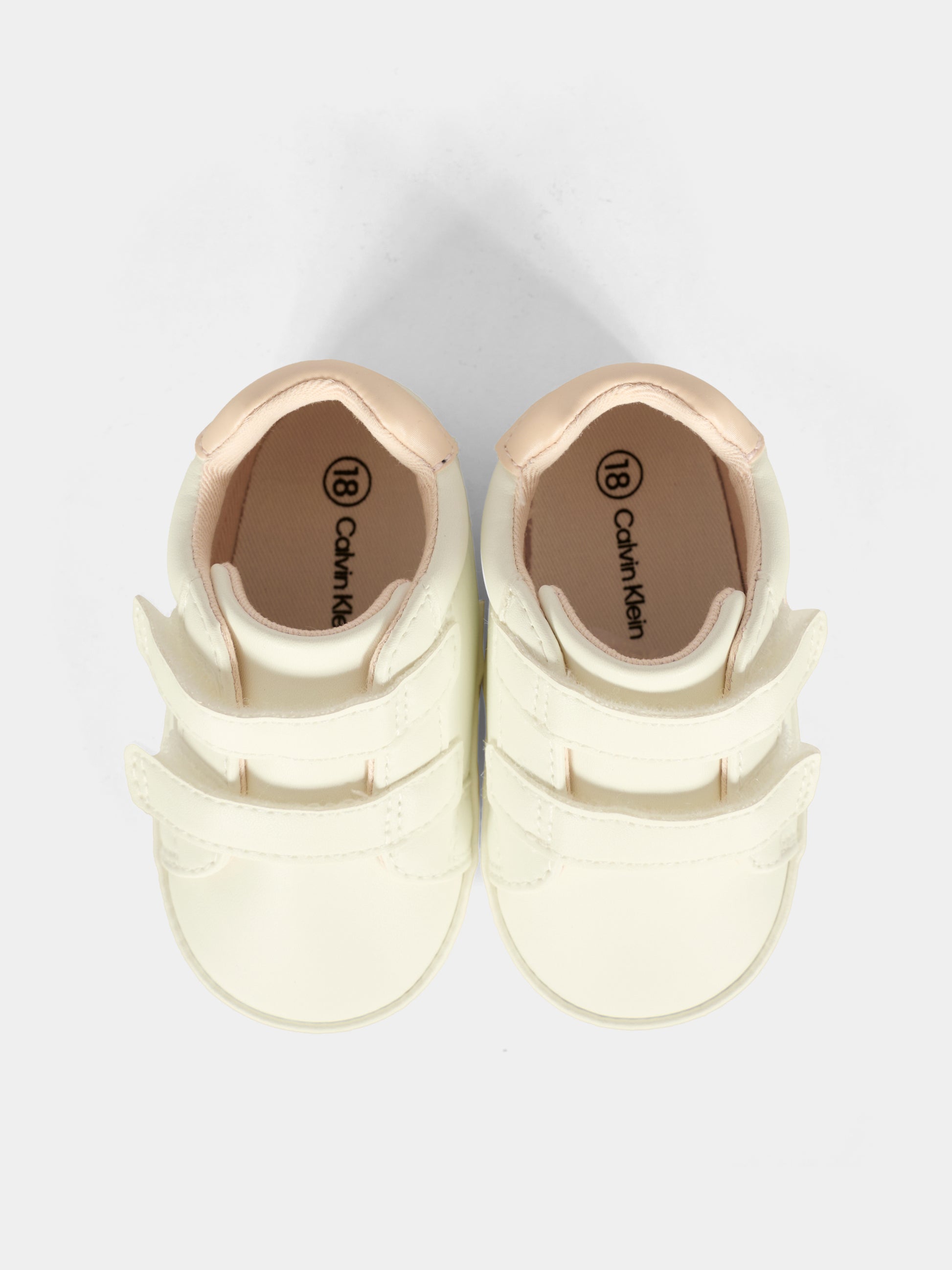 Sneakers bianche per neonata con logo,Calvin Klein Kids,V0A9 83080 1582A704