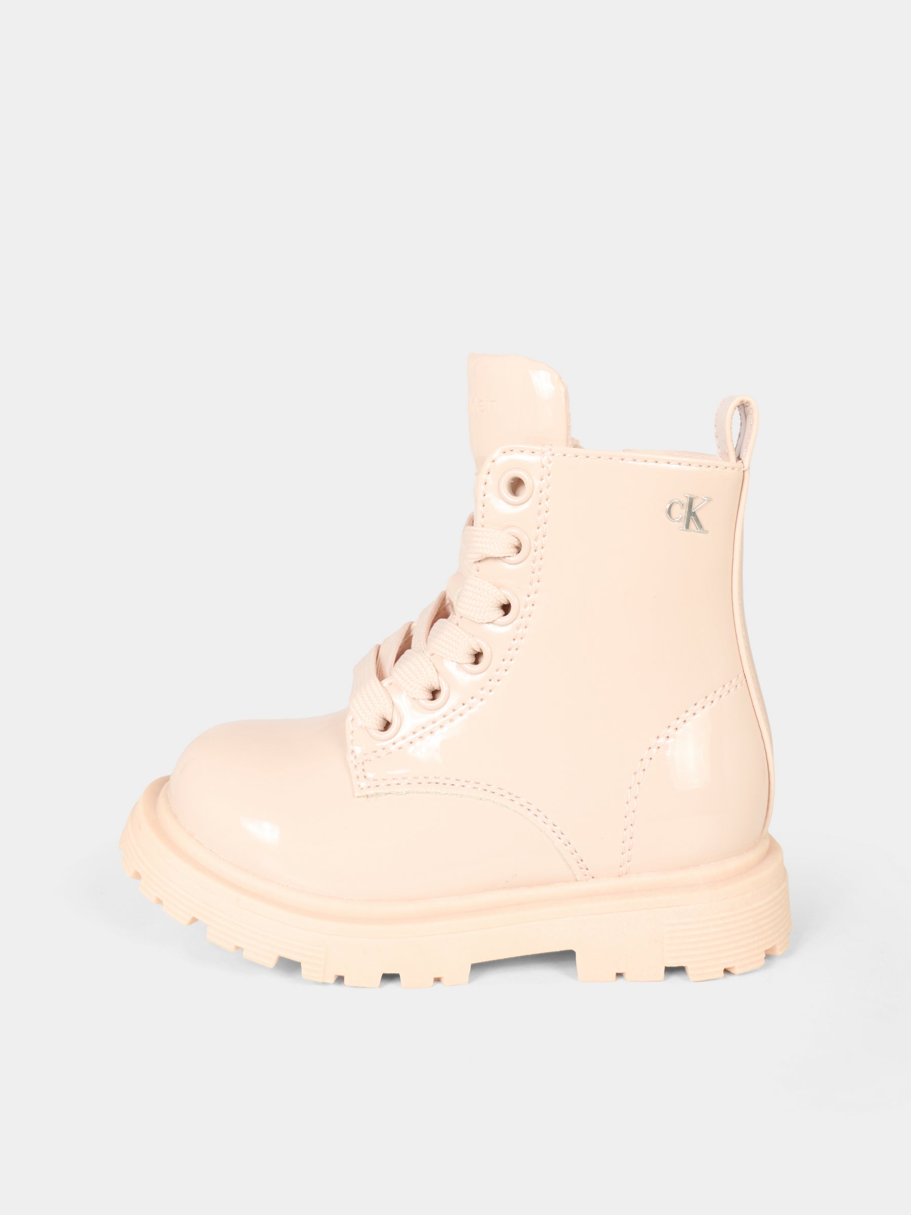 Anfibi rosa per bambina con logo,Calvin Klein Kids,V1A5 83117 0343302