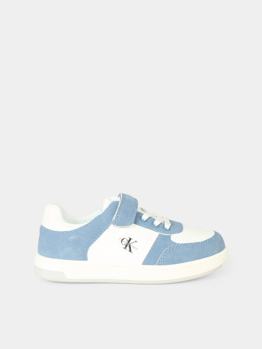 Sneakers bianche e azzurre per bambino con logo,Calvin Klein Kids,V1X9 83149 1269A357