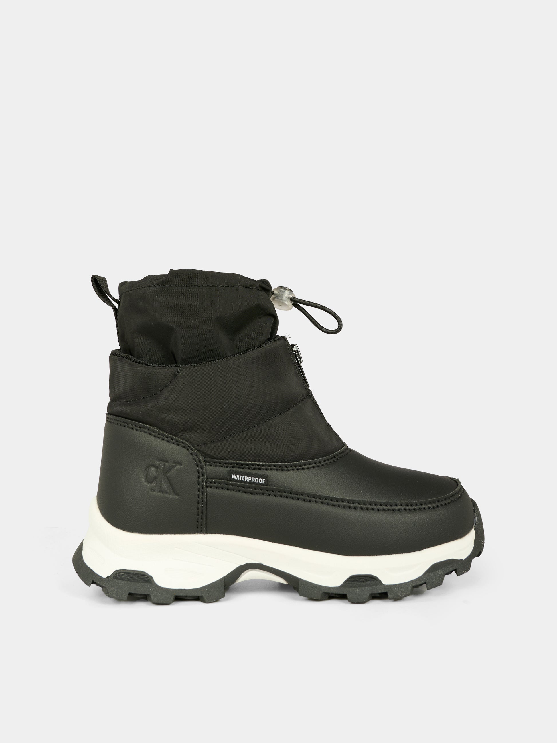 Stivaletti neri per bambini con logo,Calvin Klein Kids,V3X5 83193 1474999