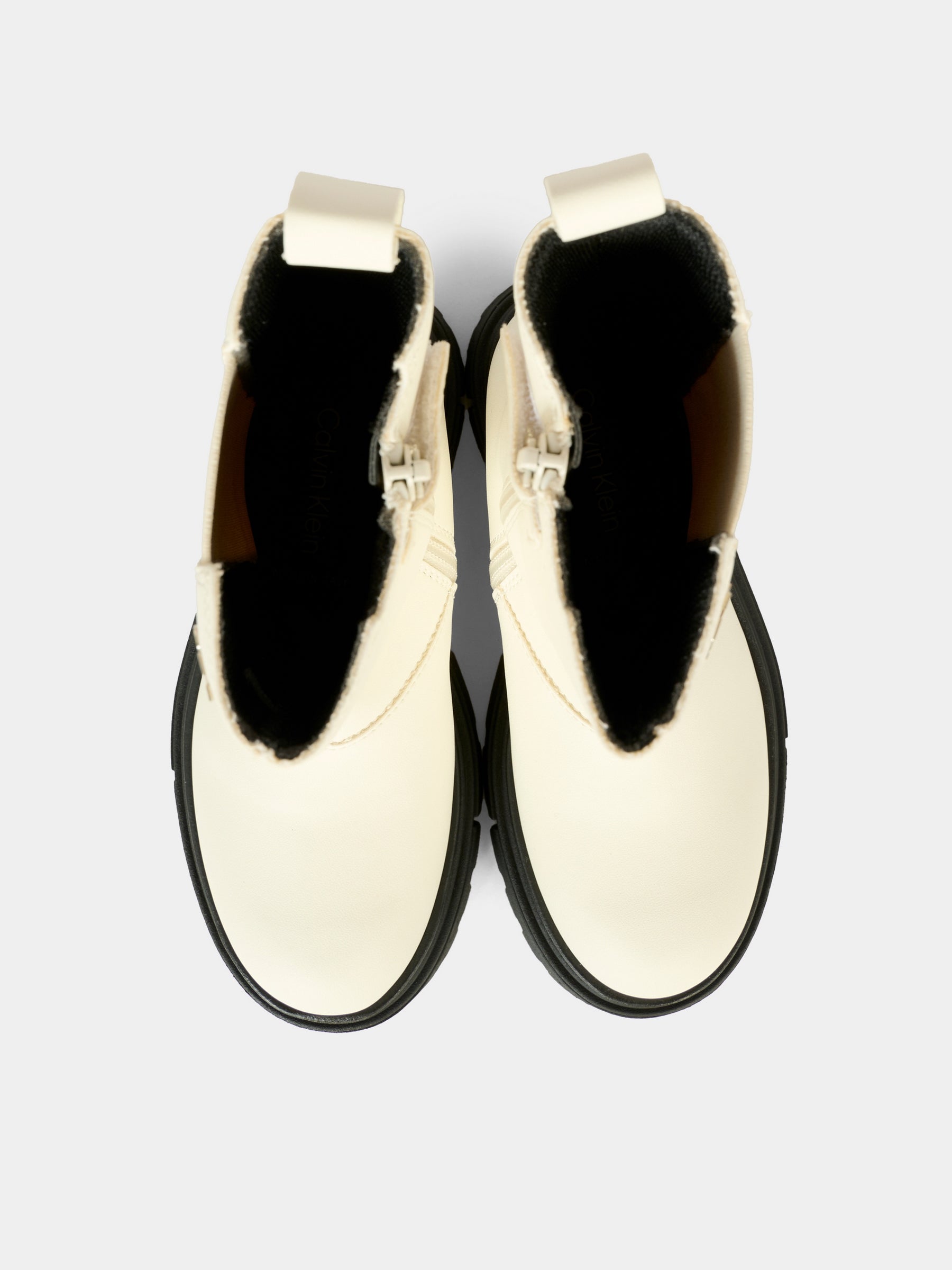 Stivali bianchi per bambina con logo,Calvin Klein Kids,V4A5 83137 1355672