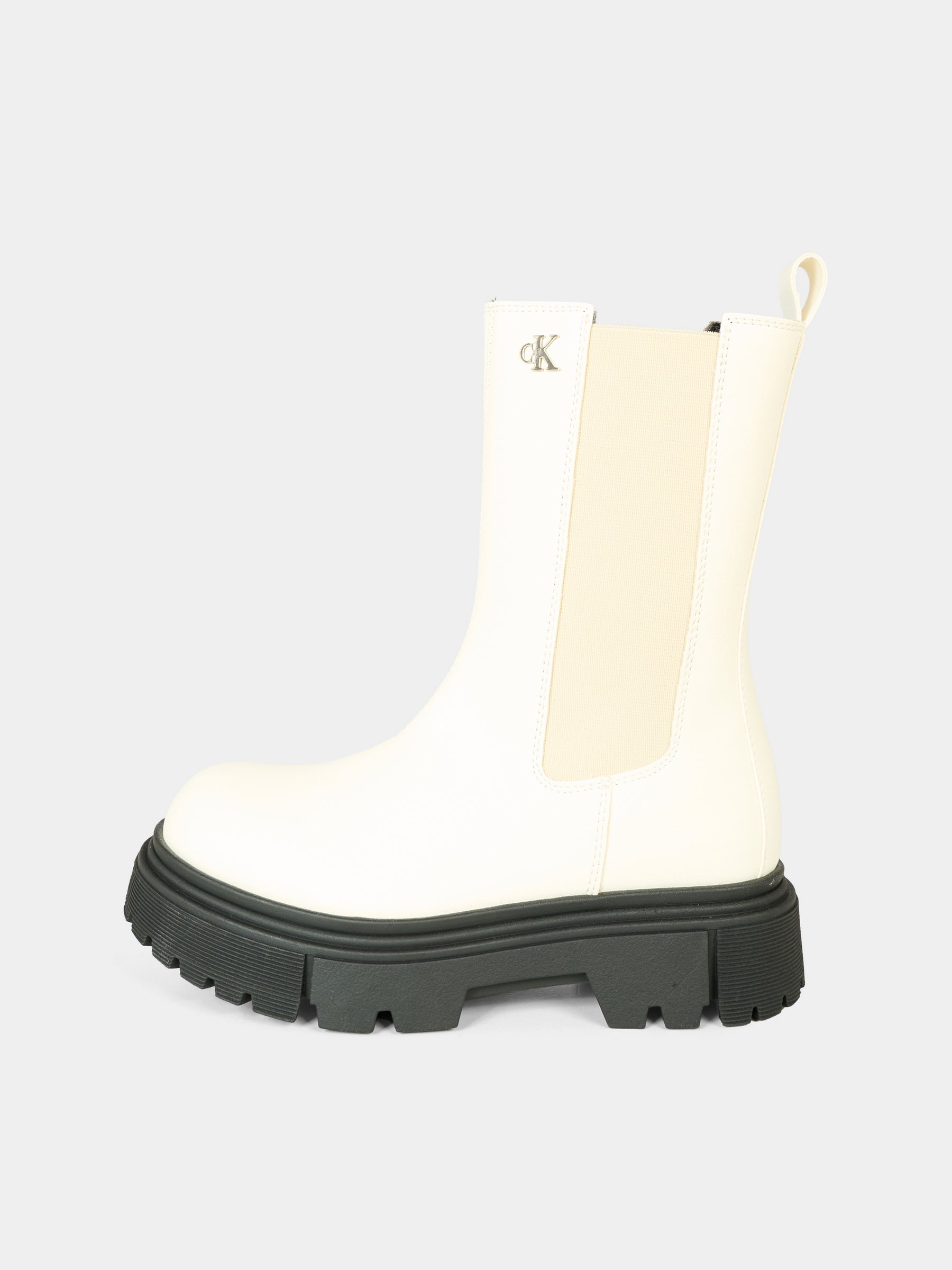 Stivali bianchi per bambina con logo,Calvin Klein Kids,V4A5 83137 1355672