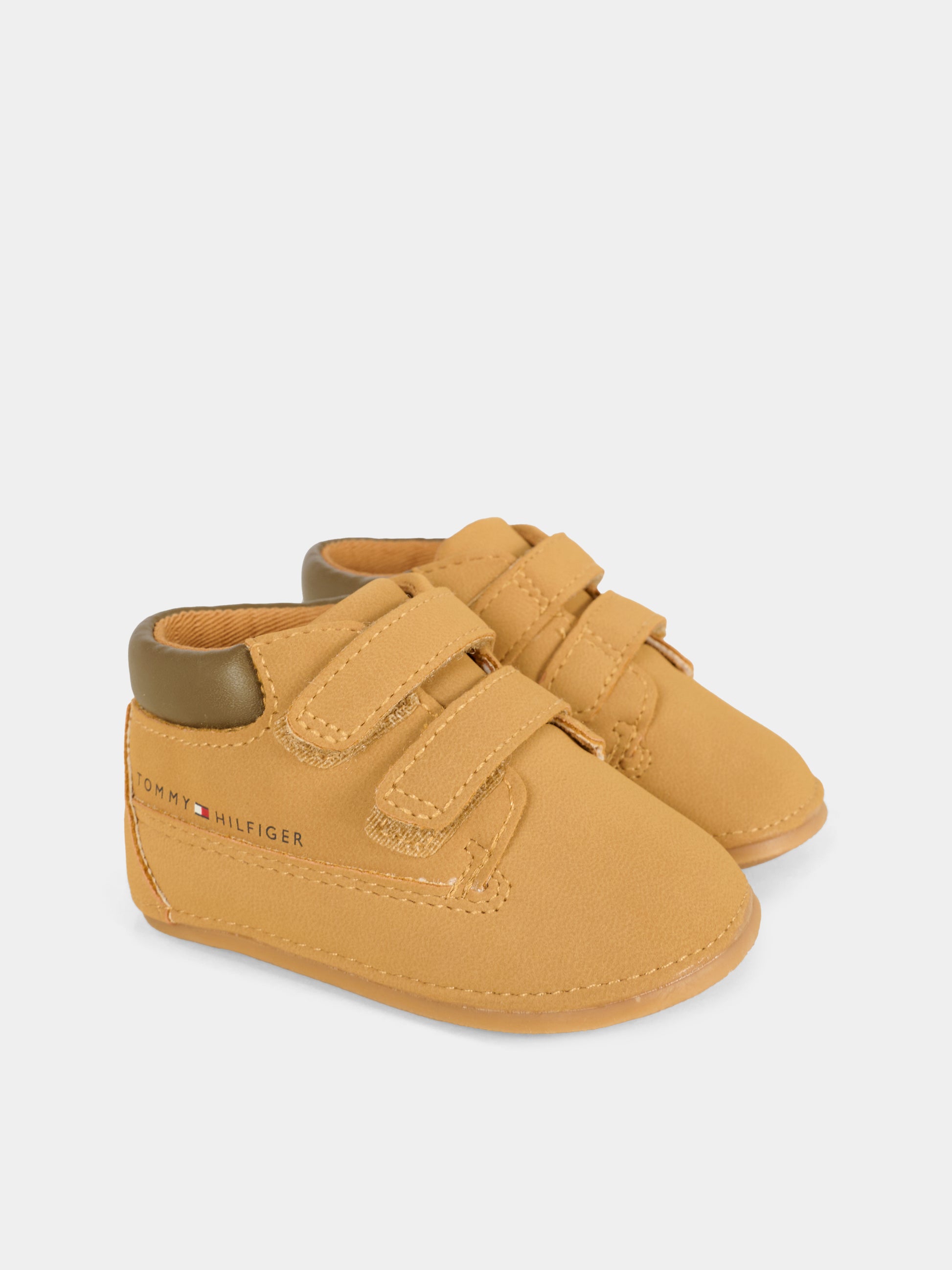 Sneakers marroni per neonato con logo,Tommy Hilfiger Junior,T0B5 34059 1755206
