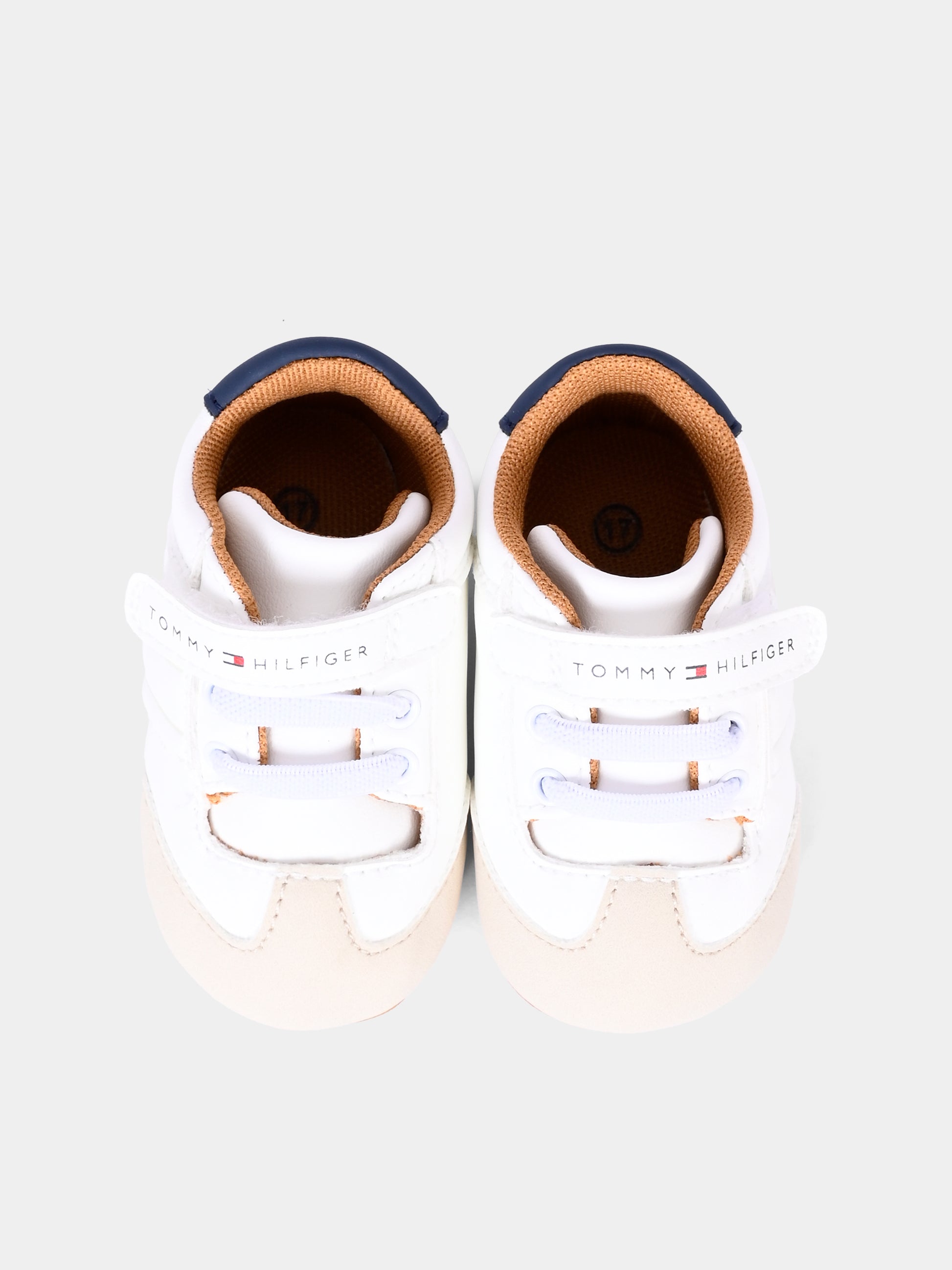 Sneakers beige per neonato con logo,Tommy Hilfiger Junior,T0B9 34055 1269B058