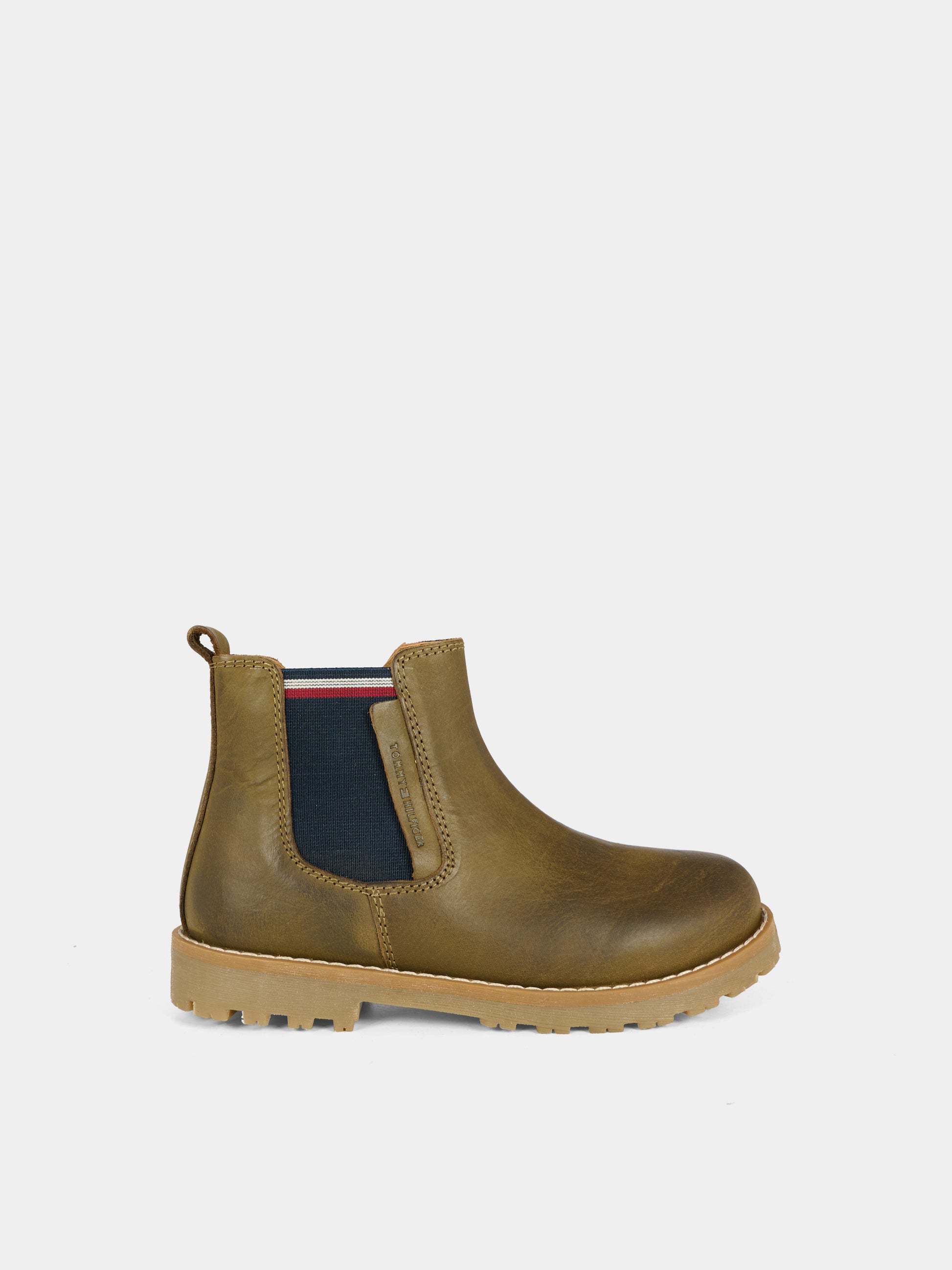Stivaletti marroni per bambino con logo,Tommy Hilfiger Junior,T1X5 33700 0124414