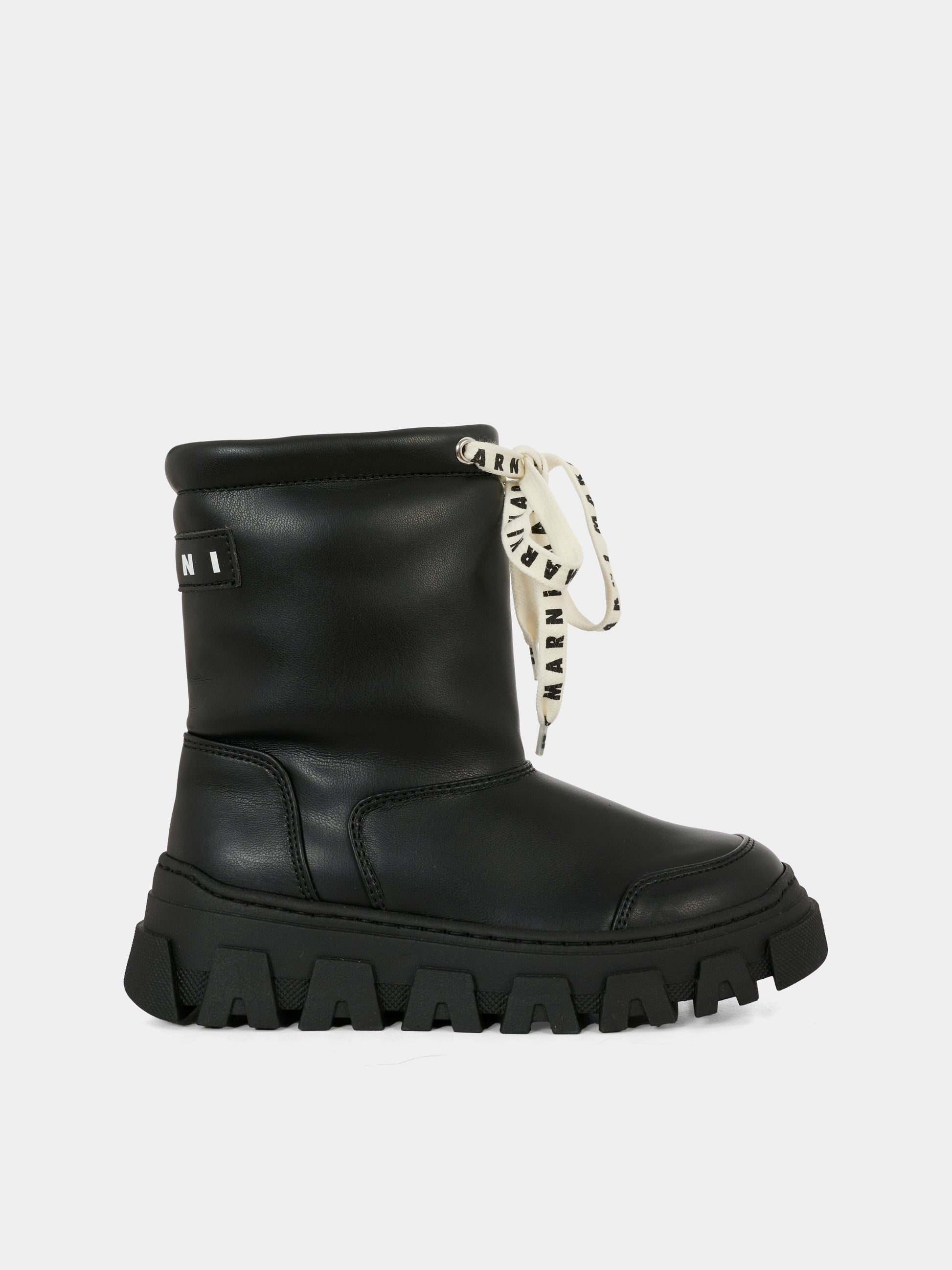 Stivaletti neri per bambini con logo,Marni Kids,82039 - VAR1