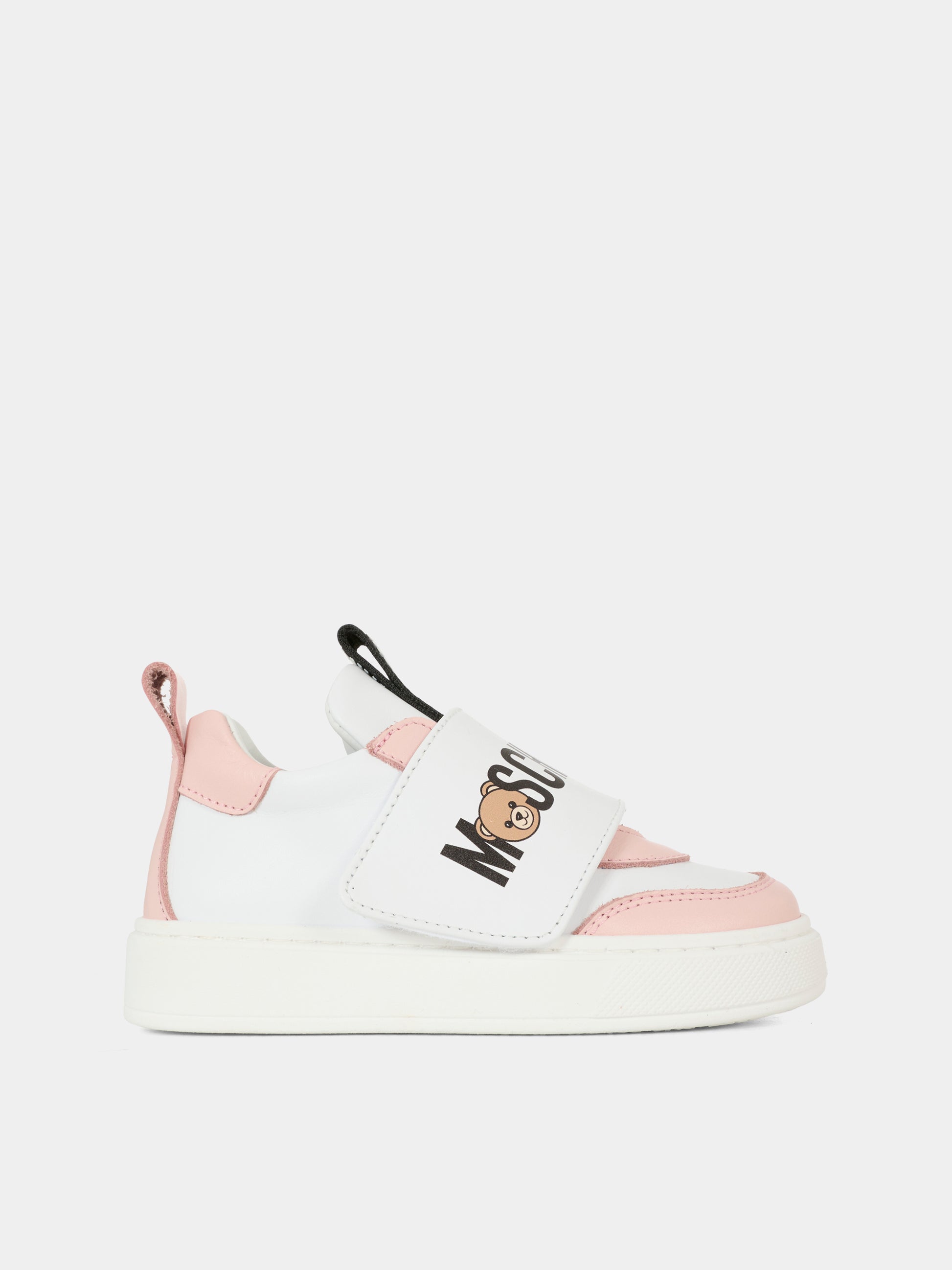 Sneakers rosa per neonata e bambina con Teddy Bear,Moschino Kids,81843 - VAR1
