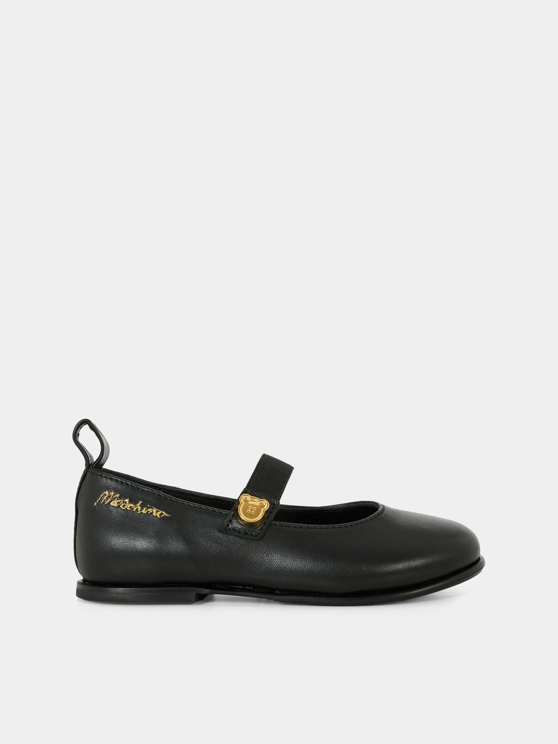 Ballerine nere per bambina con logo,Moschino Kids,81822 - VAR1