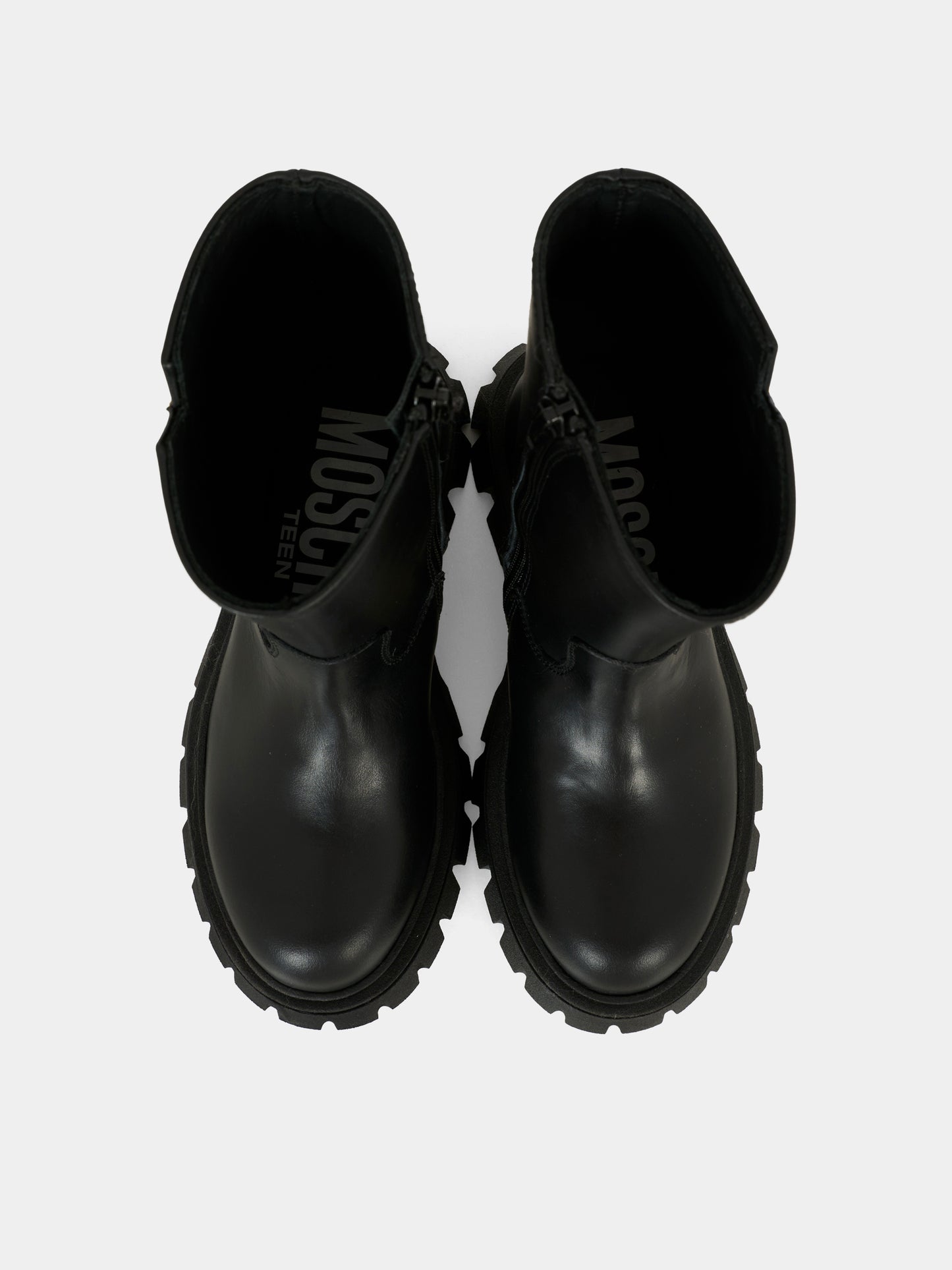 Stivali neri per bambina con logo,Moschino Kids,81963 - VAR1