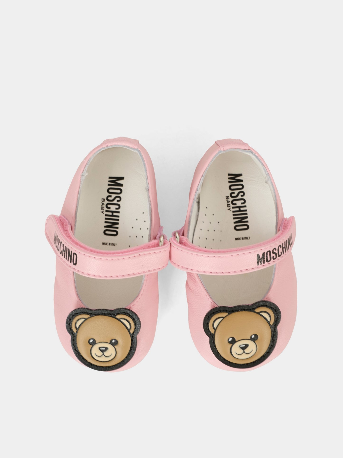Pink ballet flats for girl with Teddy Bear