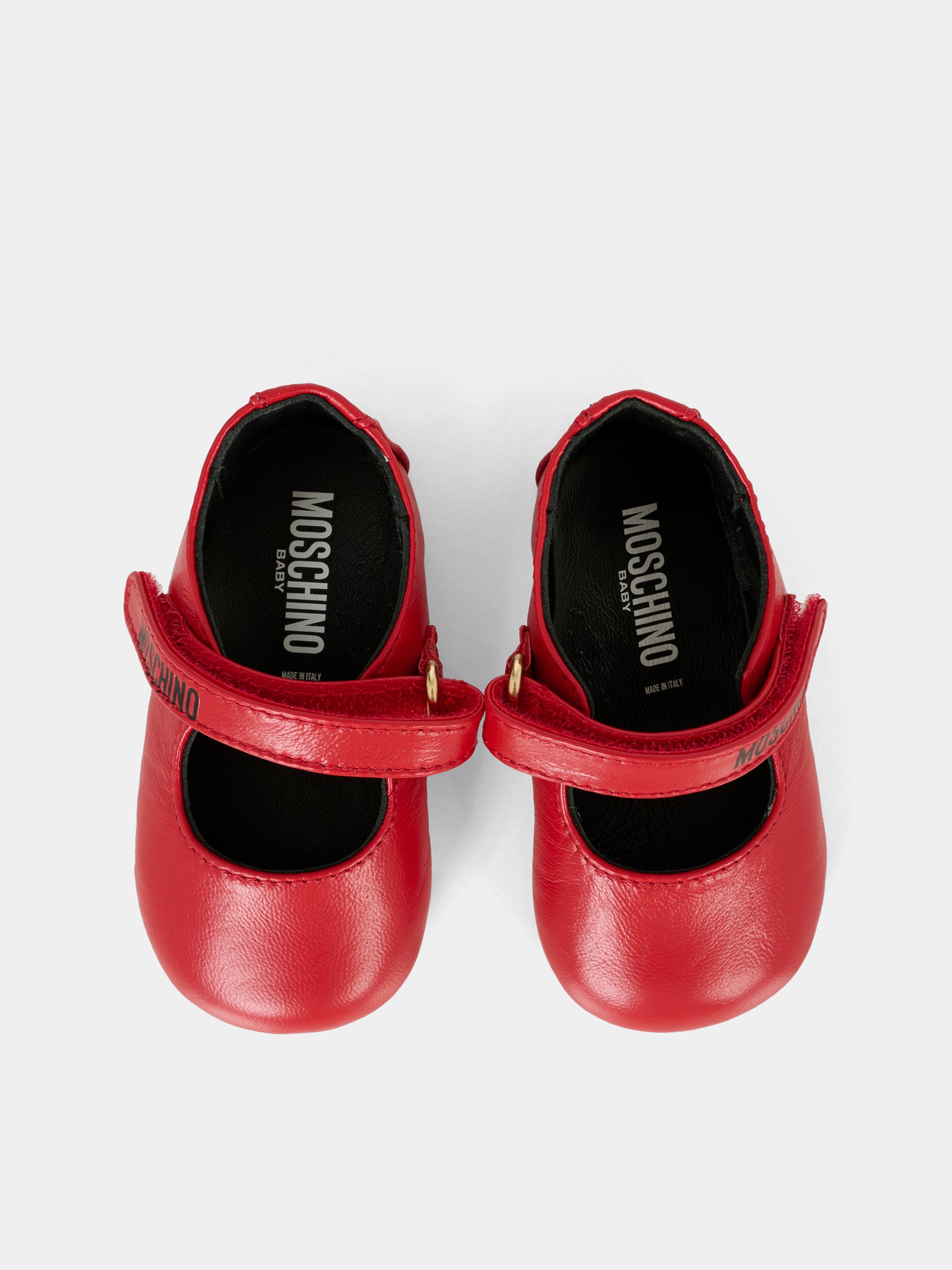 Ballerine rosse per neonata con logo,Moschino Kids,81801 - VAR3