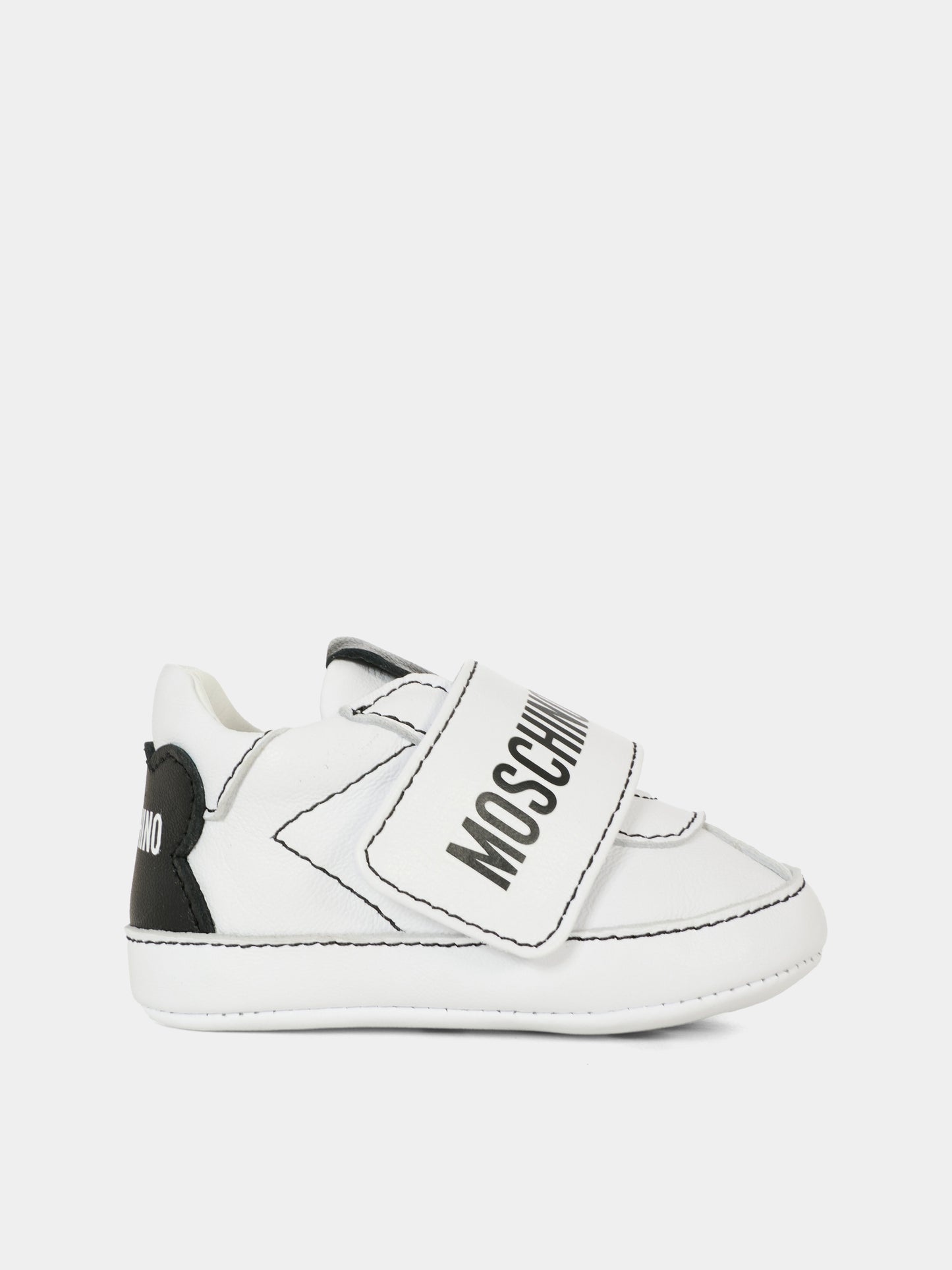 Sneakers bianche per neonati con logo,Moschino Kids,81808 - VAR1