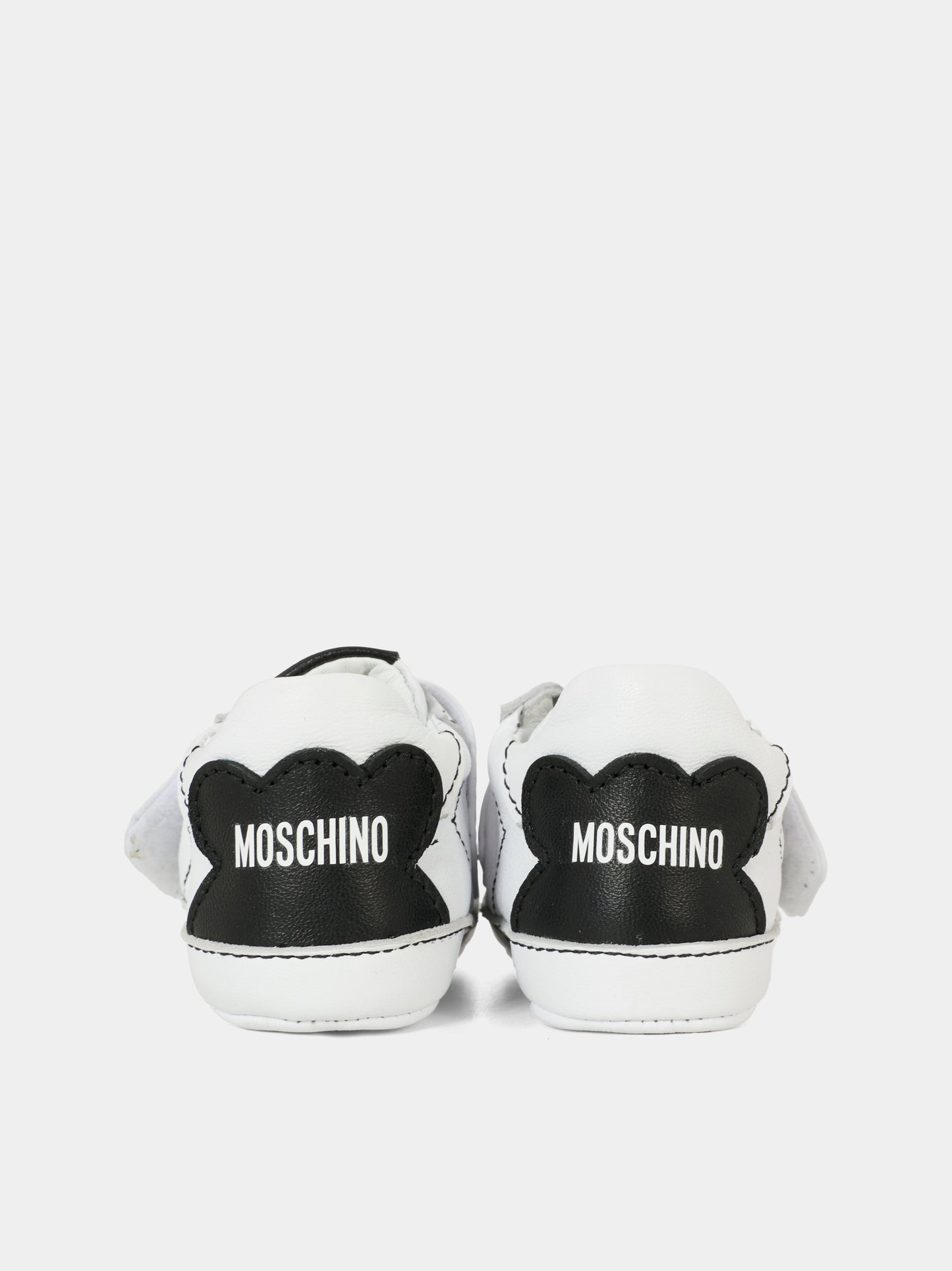 Sneakers bianche per neonati con logo,Moschino Kids,81808 - VAR1